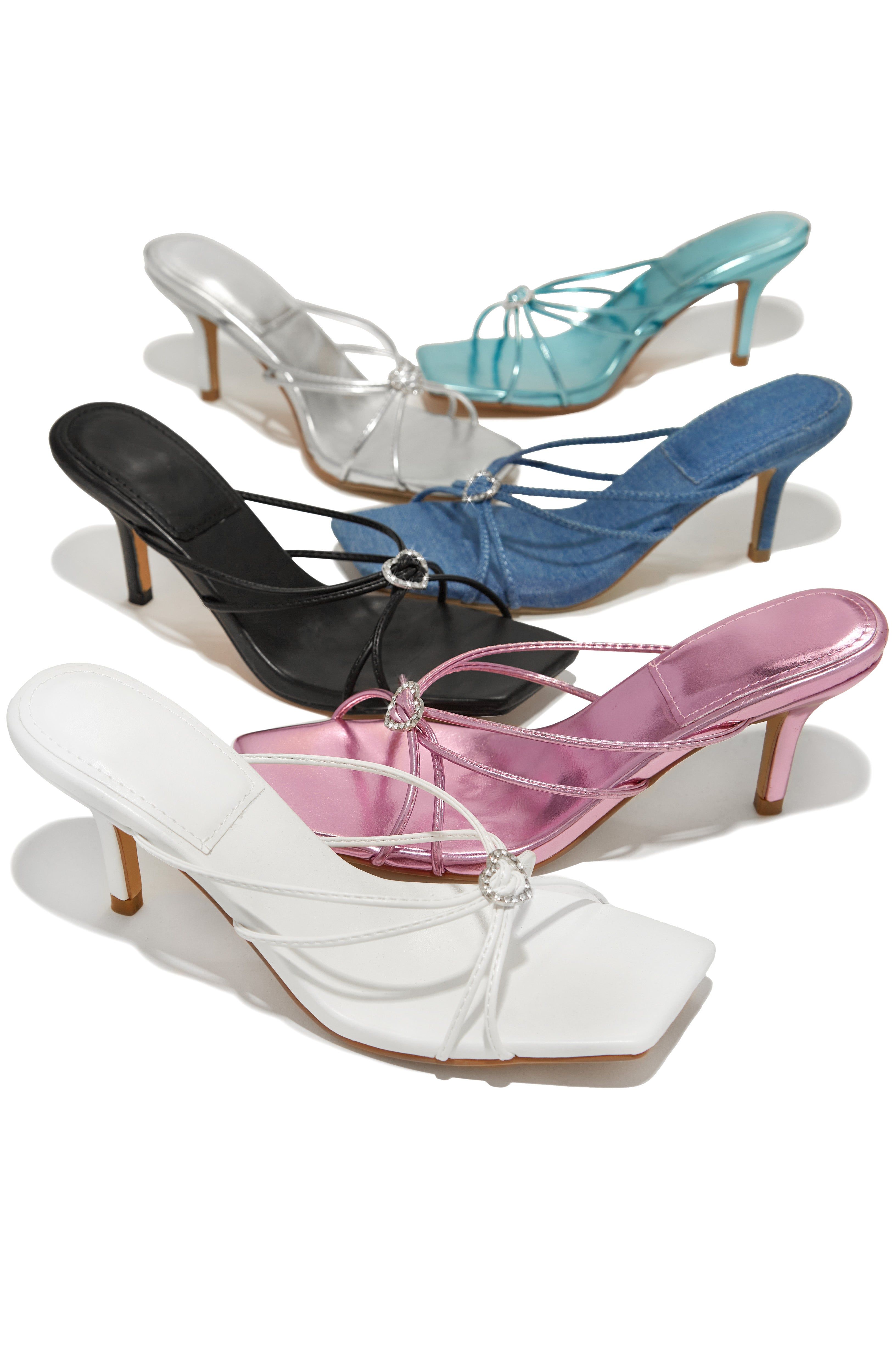 Pure Love Embellished Mid Heel Mules - Black sold by Miss Lola product image thumbnail 4