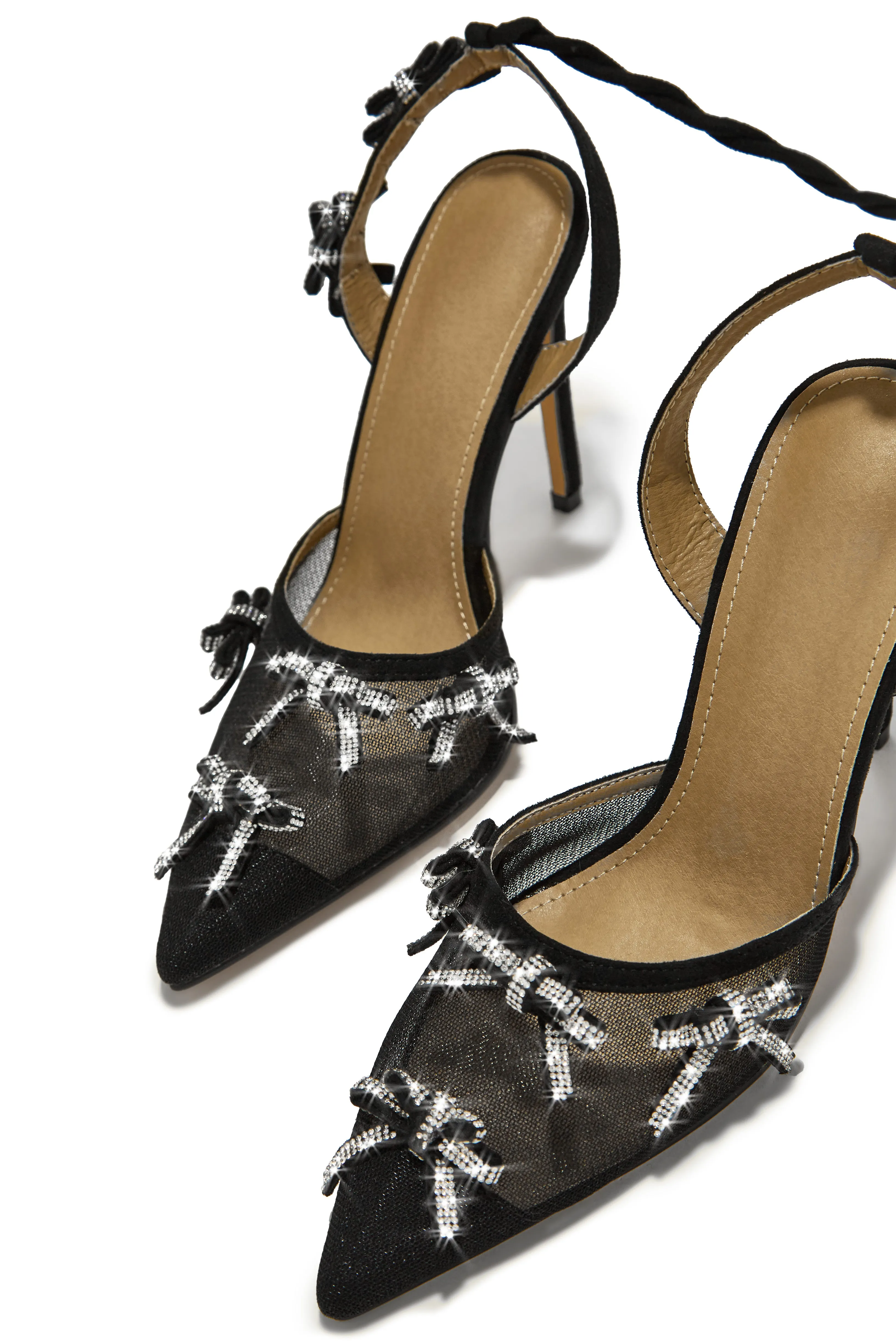 Special Weekend Lace Up Pump Heels - Black sold by Miss Lola