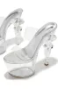 Bang Bang Platform High Heel Mules - Silver sold by Miss Lola