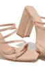Jaziel Block Heel Mules - Nude sold by Miss Lola