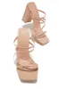Jaziel Block Heel Mules - Nude sold by Miss Lola