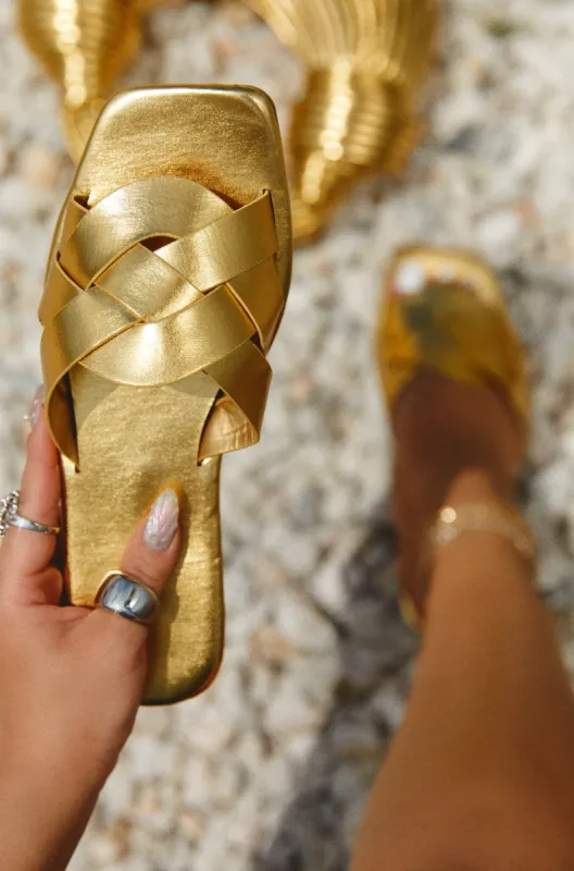 Fashion Amore Slip On Sandals - Gold sold by Miss Lola