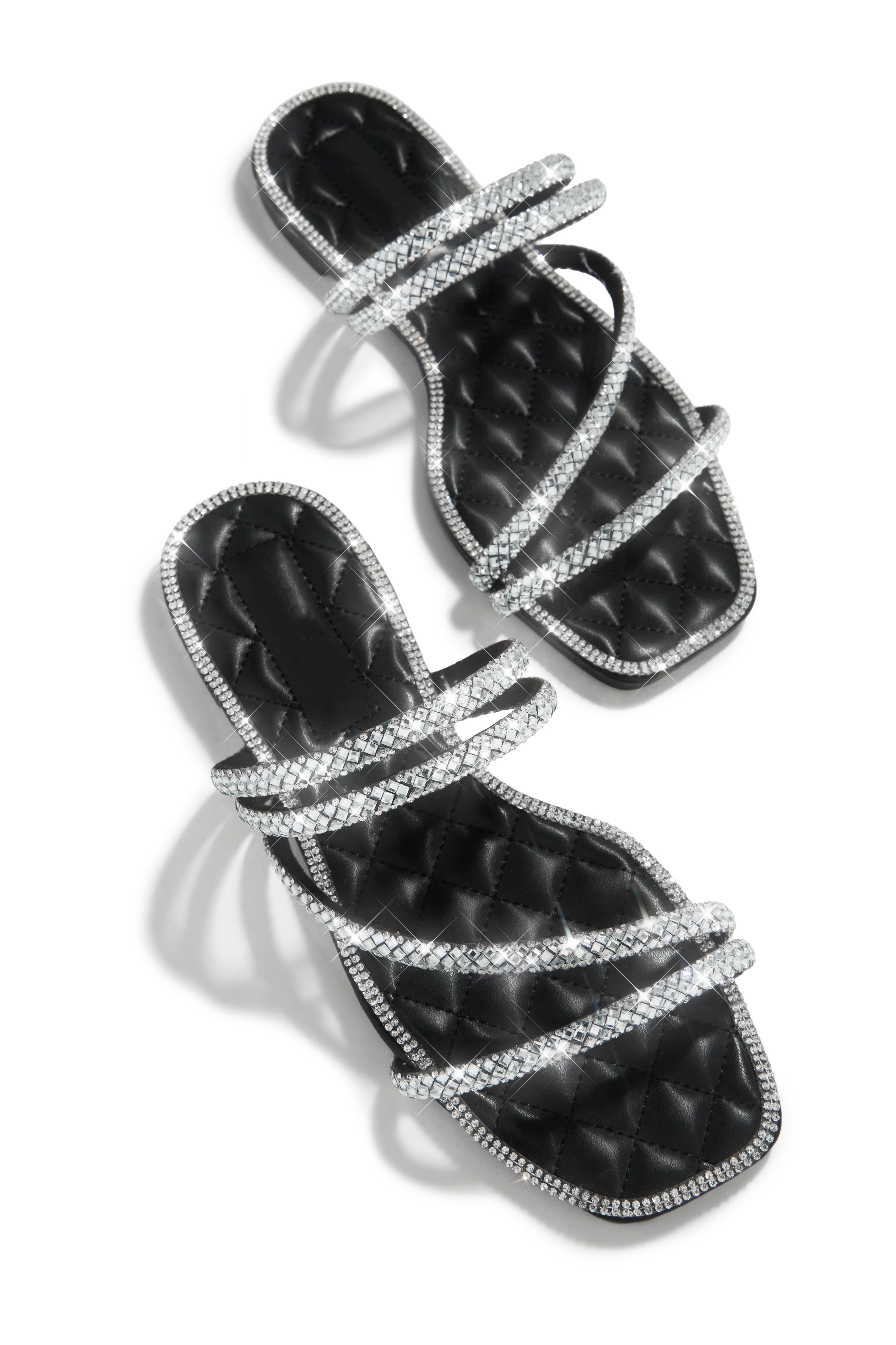 Next Getaway Embellished Slip On Sandals - Black sold by Miss Lola