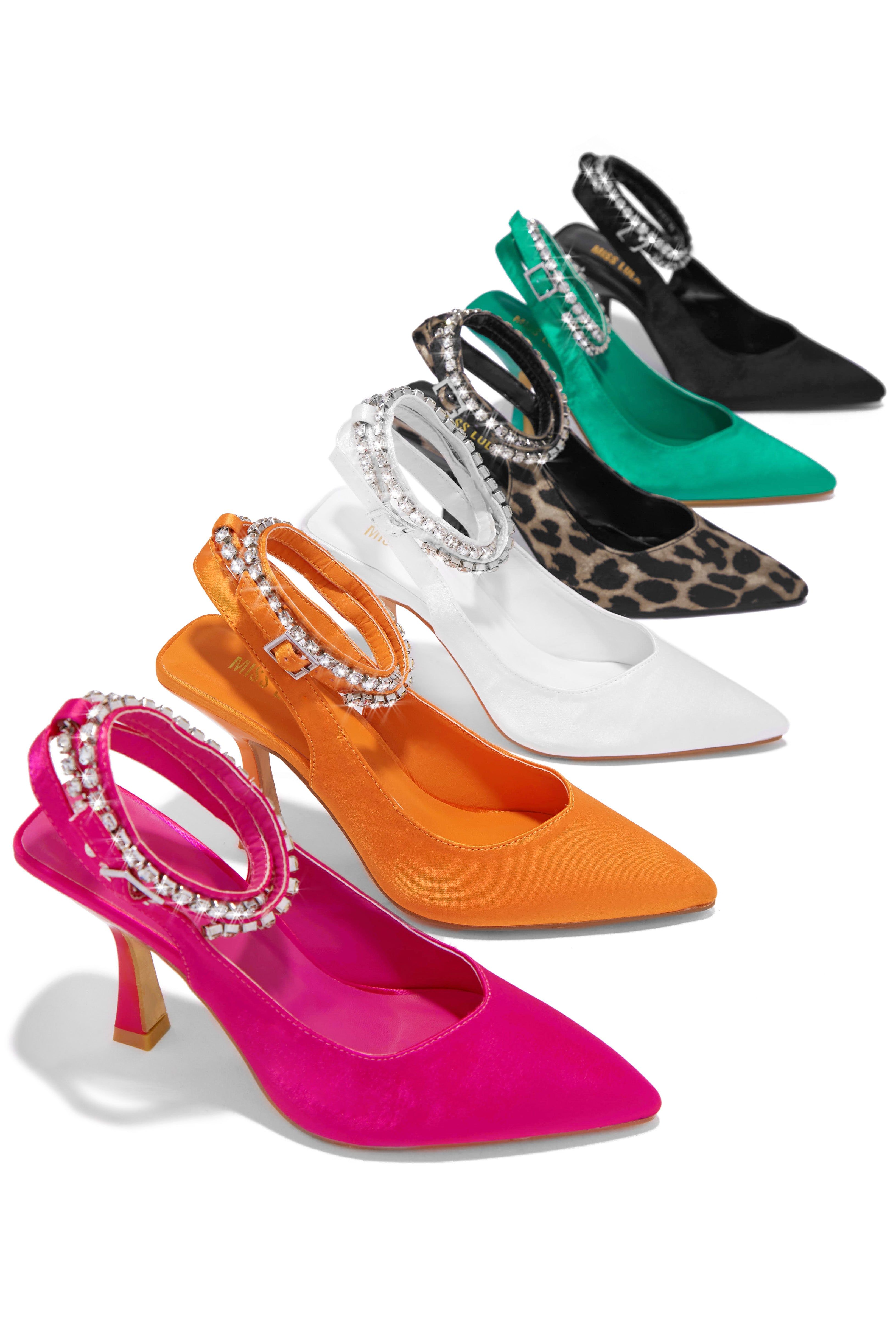 Millionaire Mid Heel Pumps - Orange sold by Miss Lola product image thumbnail 4