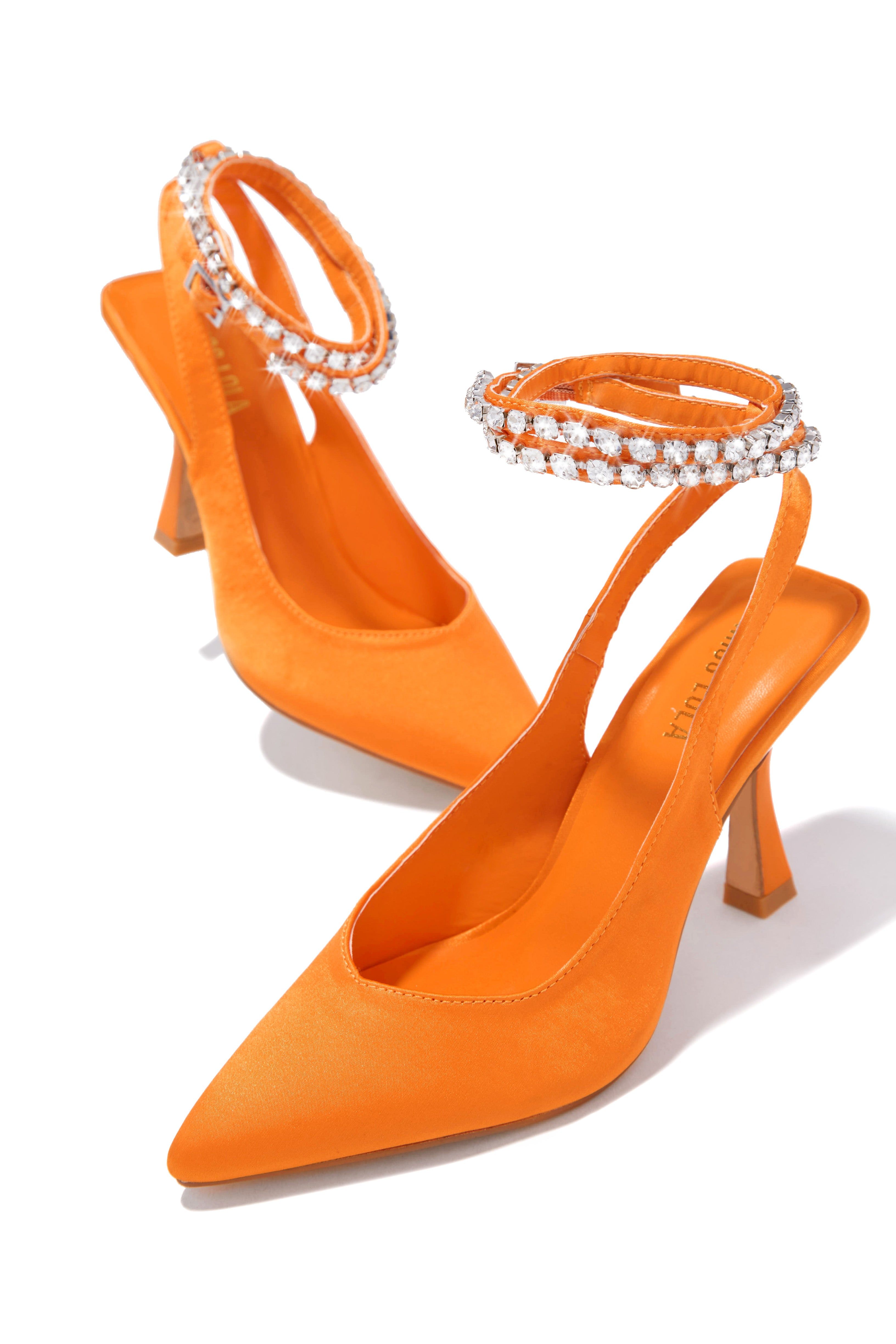 Millionaire Mid Heel Pumps - Orange sold by Miss Lola product image thumbnail 3