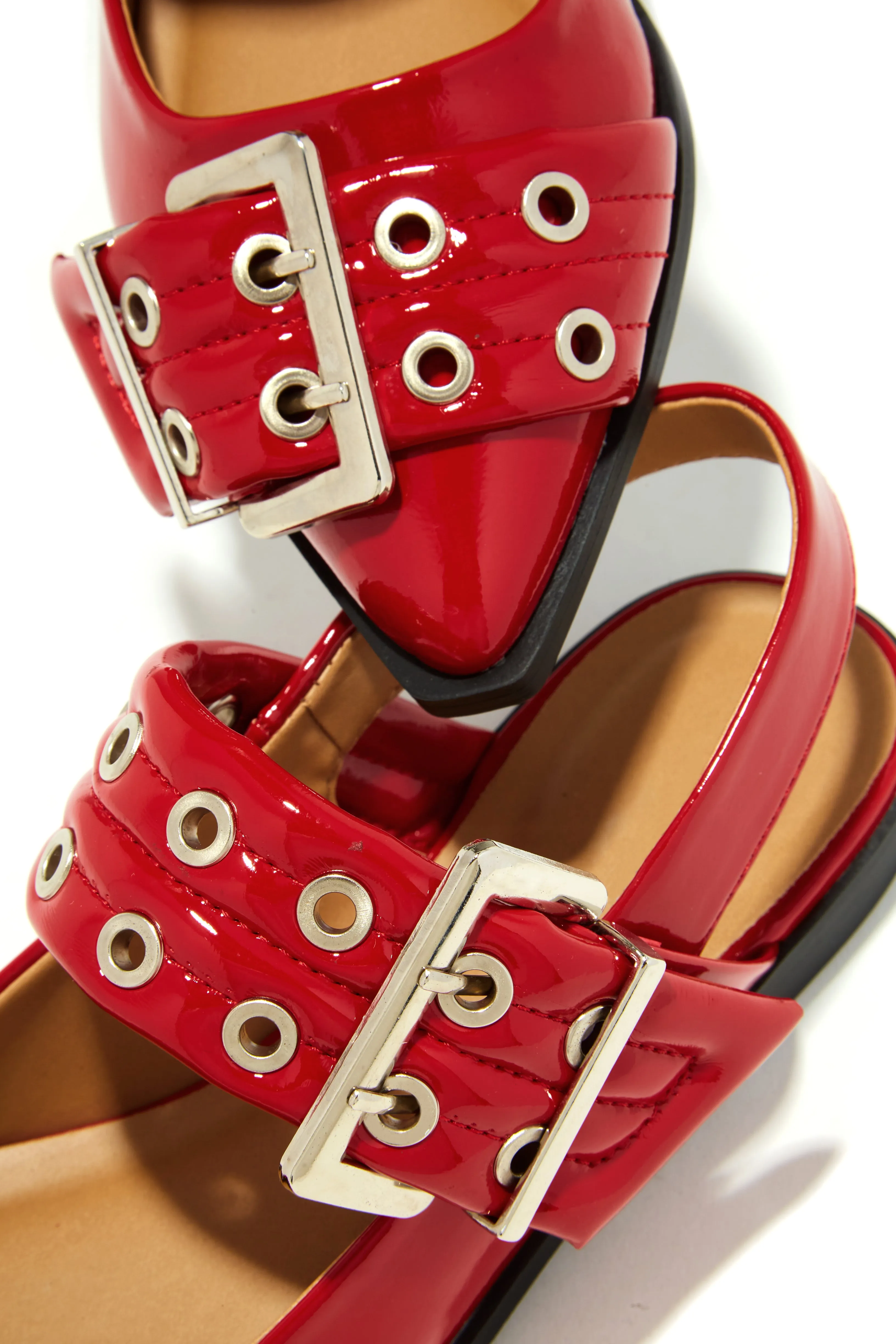 Alda Pointed Toe Flats - Red sold by Miss Lola product image thumbnail 2