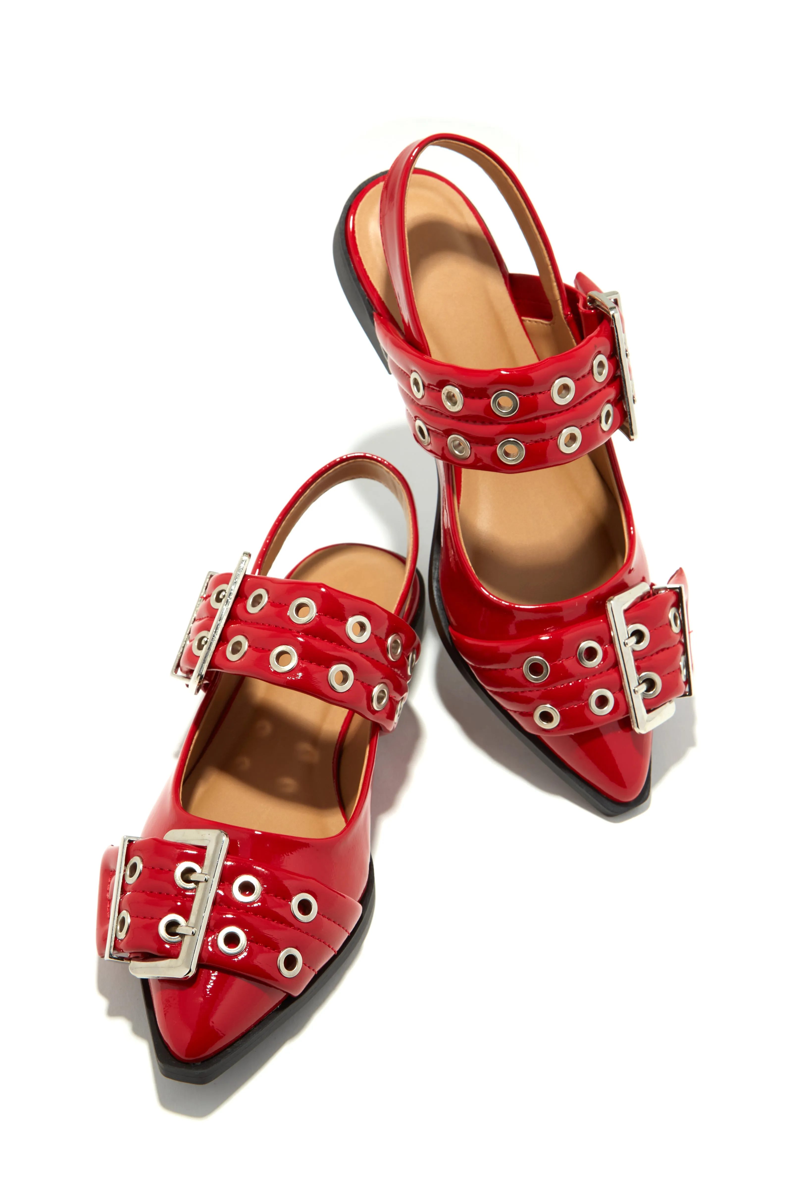 Alda Pointed Toe Flats - Red sold by Miss Lola product image thumbnail 5
