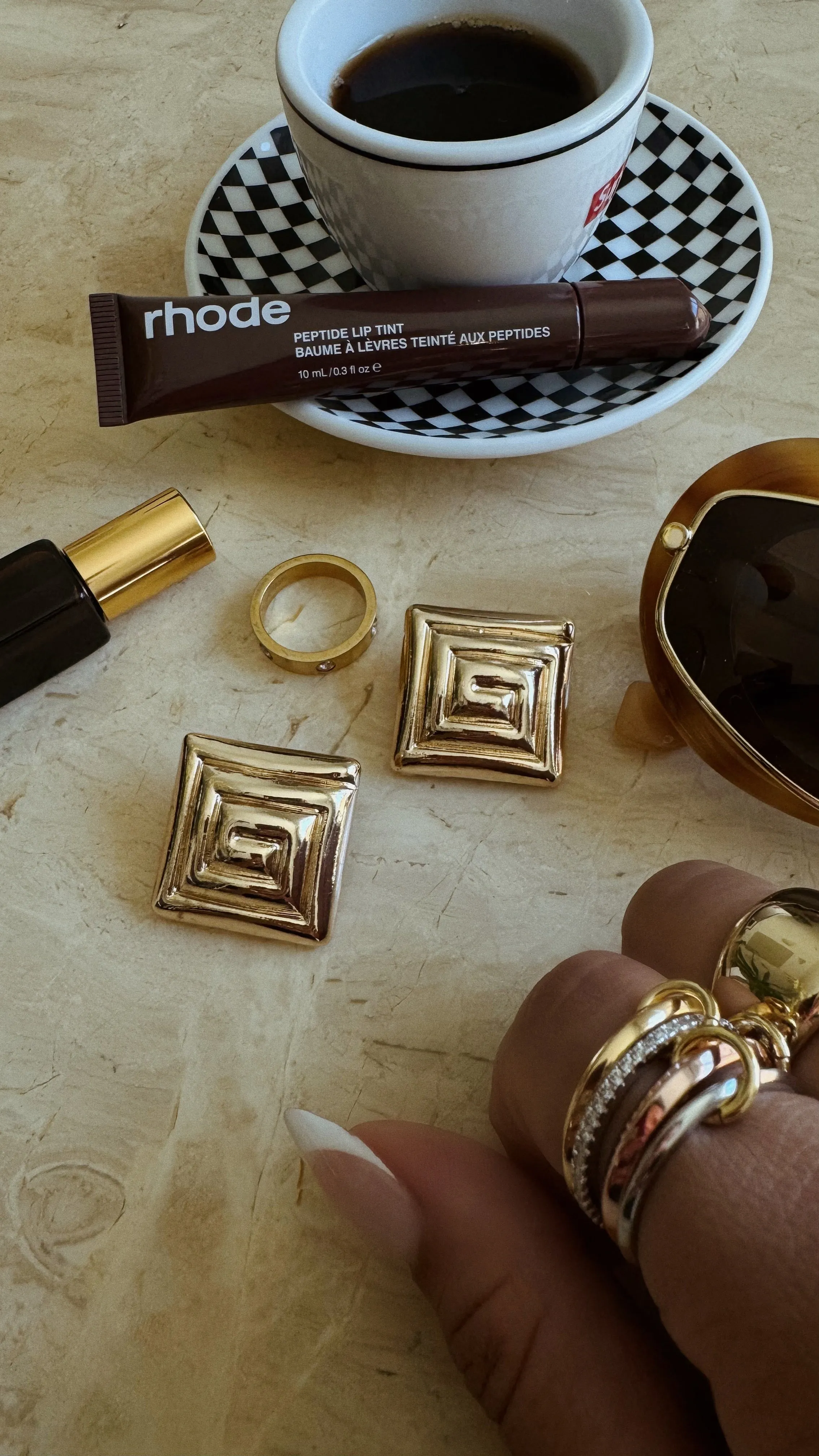 Yanira Square Statement Earring - Gold sold by Miss Lola