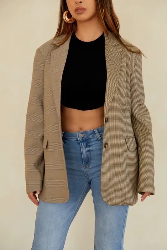 Isabelle Oversized Blazer - Brown sold by Miss Lola
