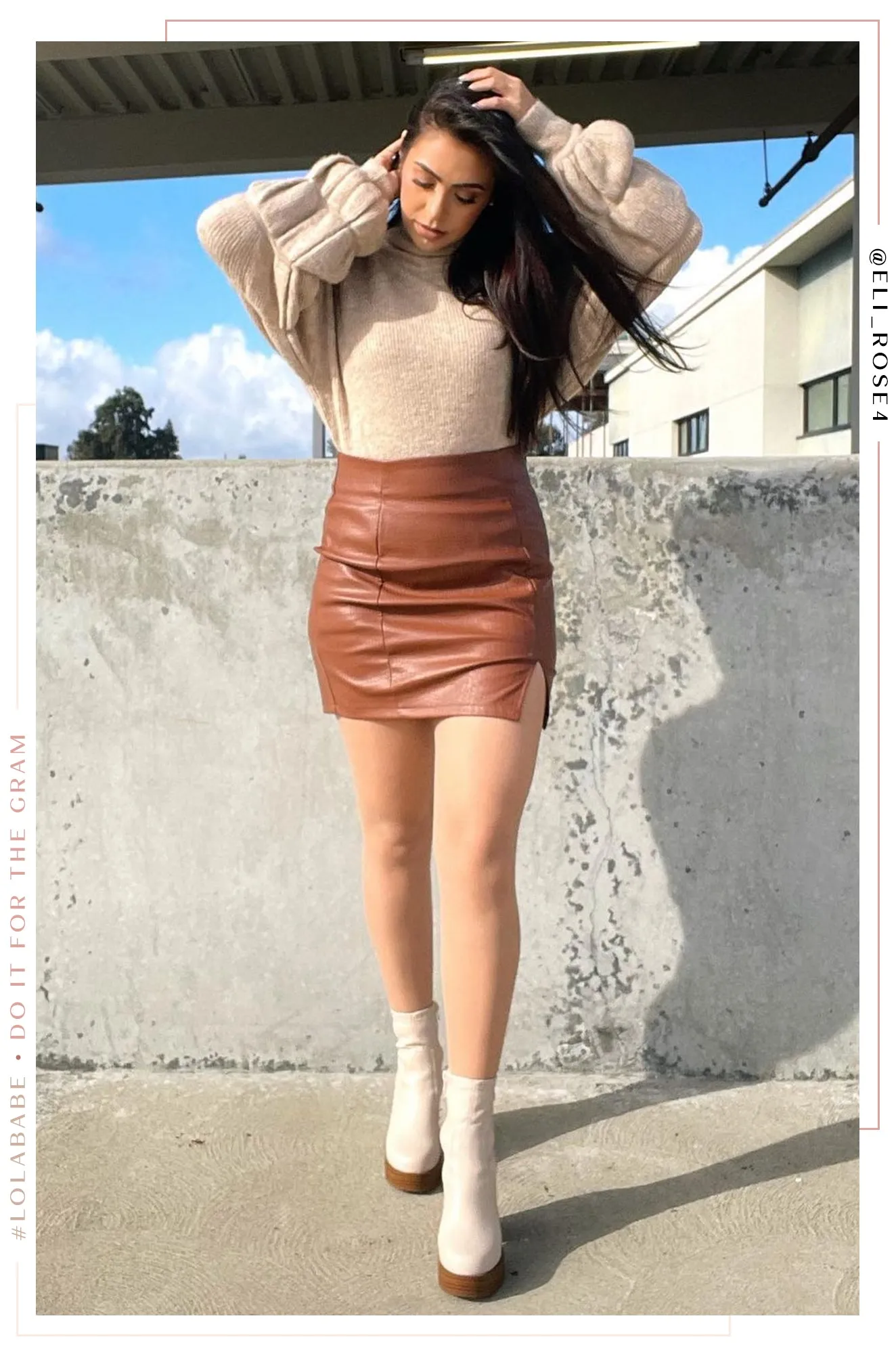 Aspen Block Heel Platform Ankle Boots - Bone sold by Miss Lola product image thumbnail 2