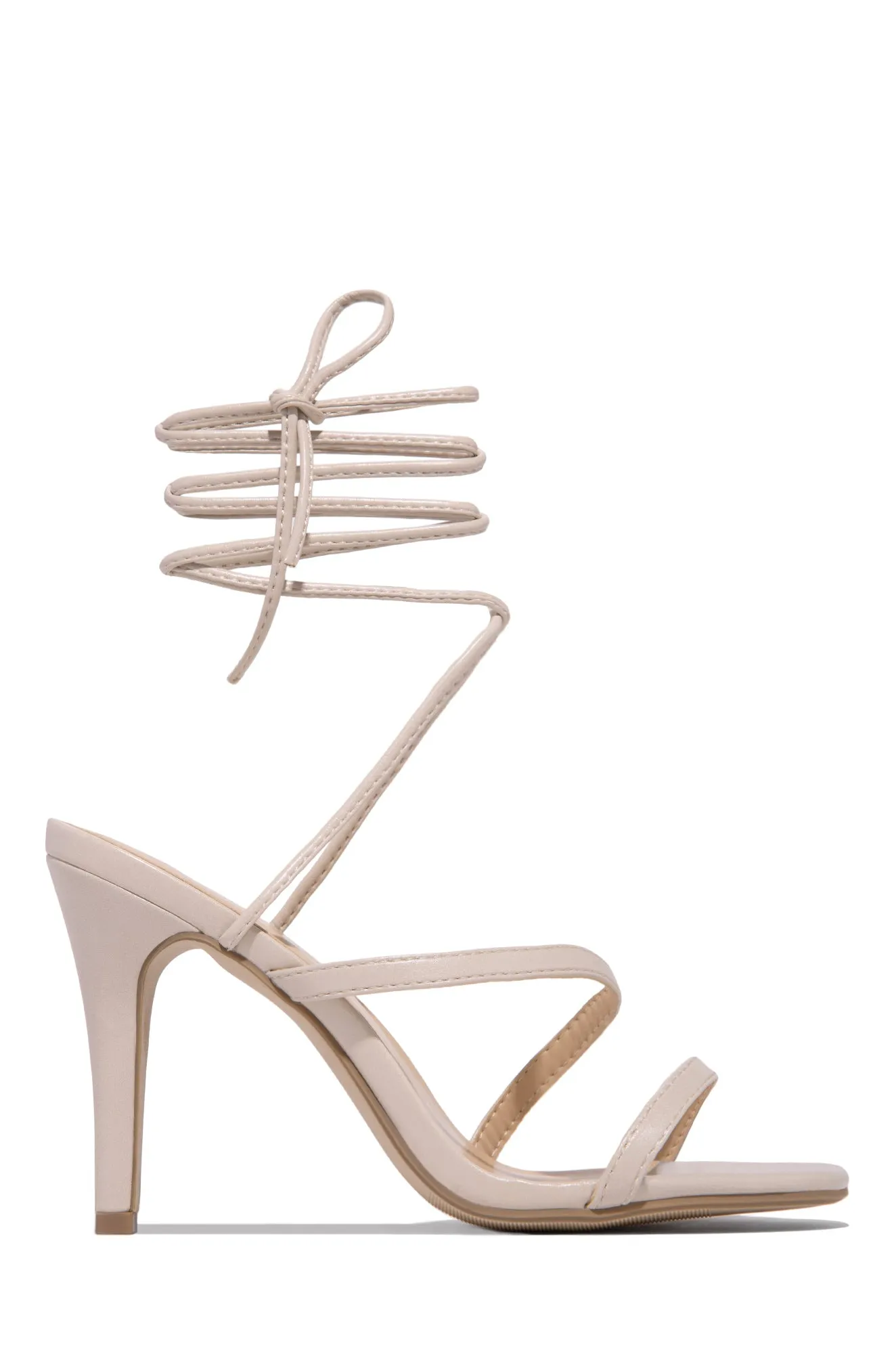 Inessa Lace Up High Heels - Nude sold by Miss Lola product image thumbnail 3