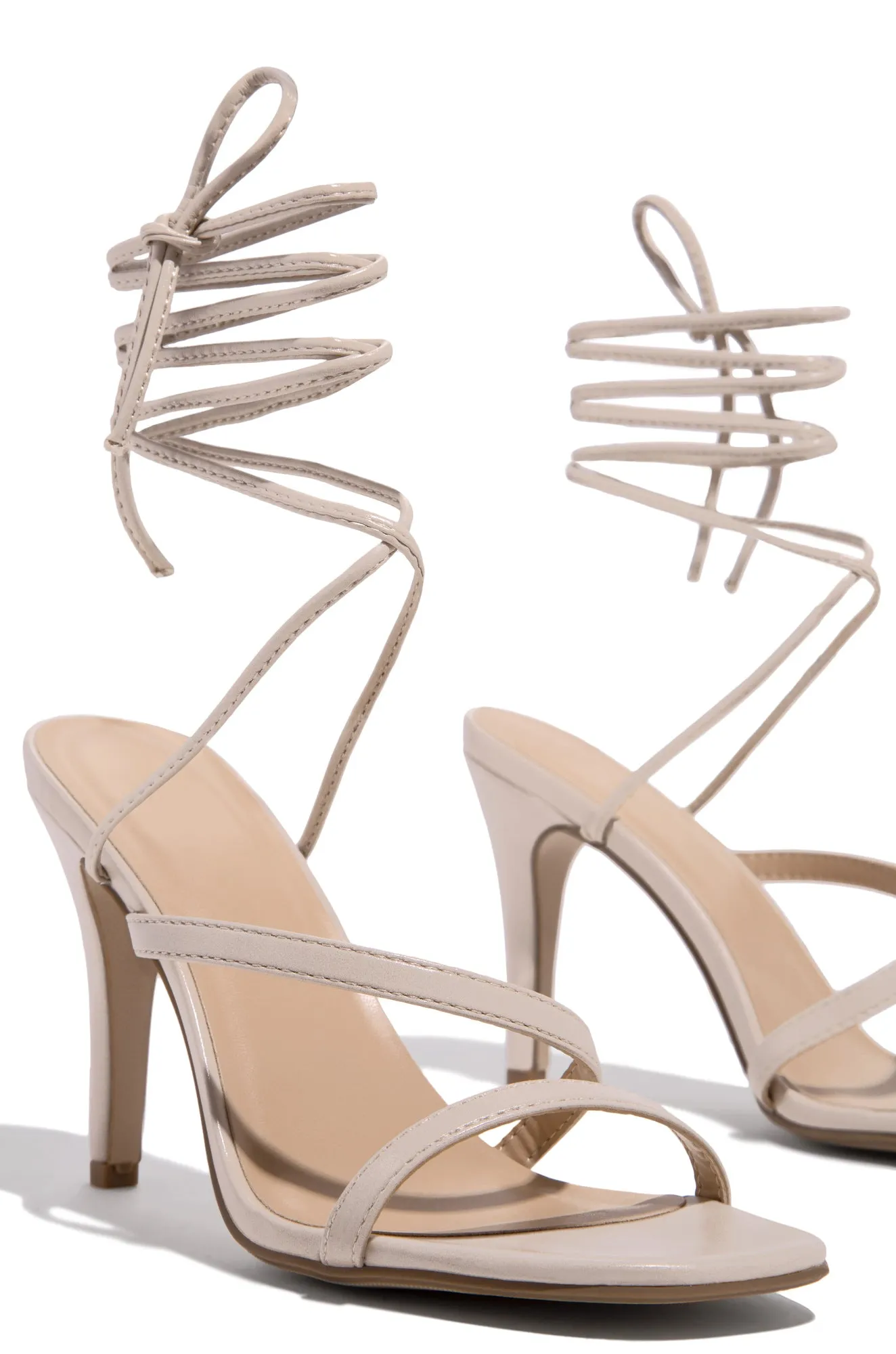 Inessa Lace Up High Heels - Nude sold by Miss Lola product image thumbnail 5
