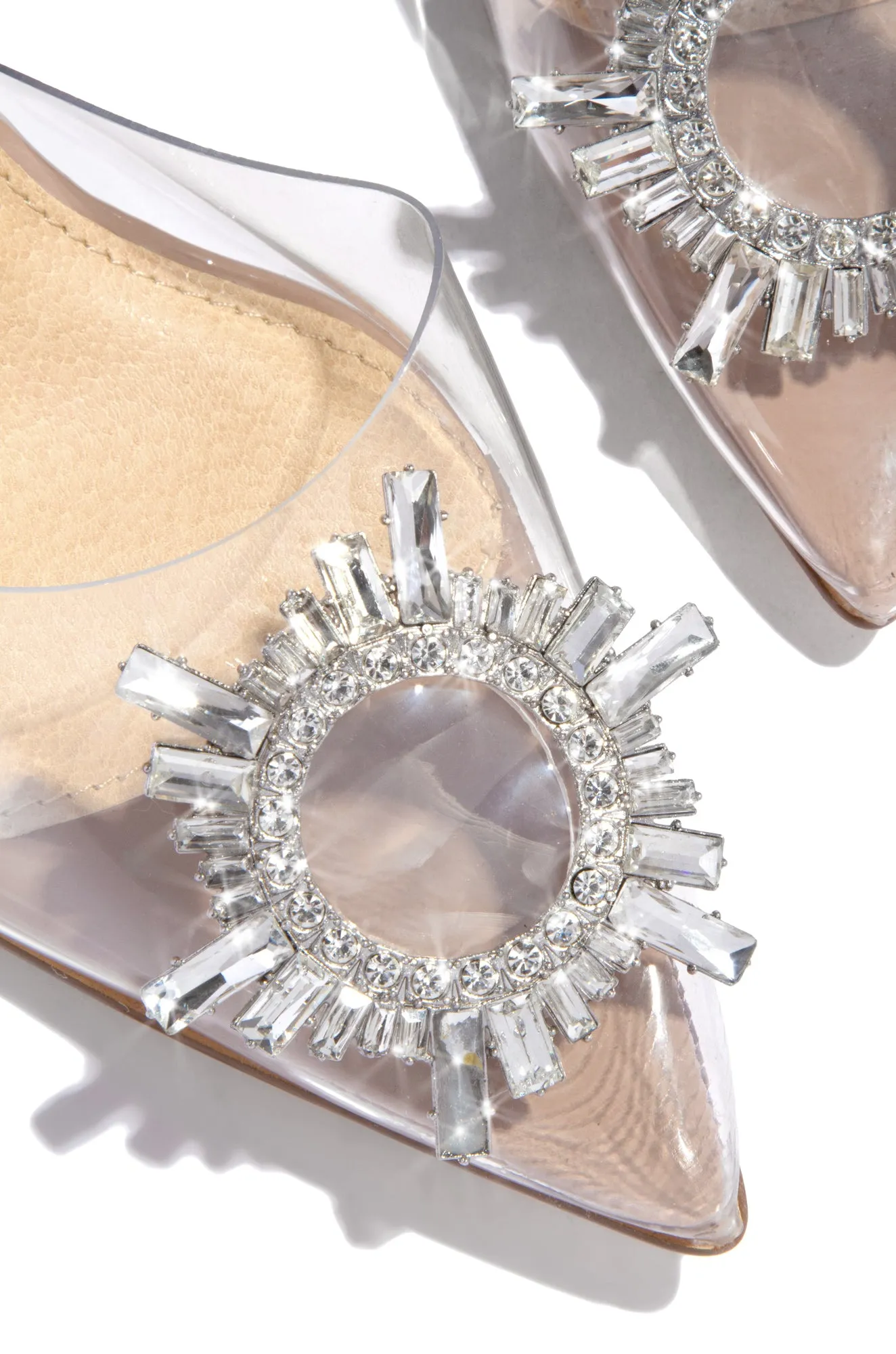 Luxe Affair Embellished Clear Pointed Toe Pumps - Nude sold by Miss Lola product image thumbnail 4