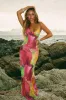 Mar y Sol Cowl Neck Maxi Dress - Pink Print sold by Miss Lola