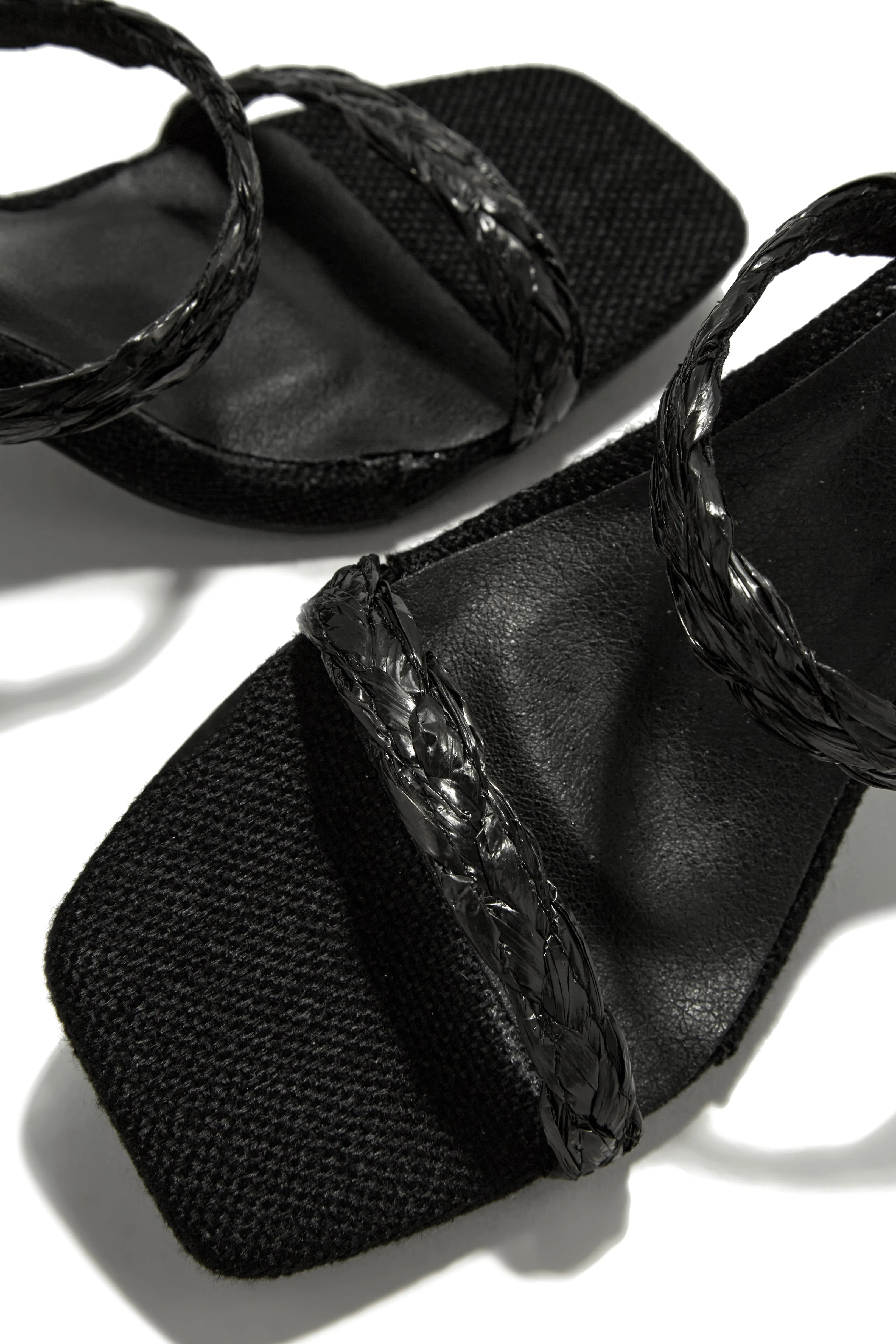 Out On Vacation Espadrille Block Heel Mules - Black sold by Miss Lola product image thumbnail 2