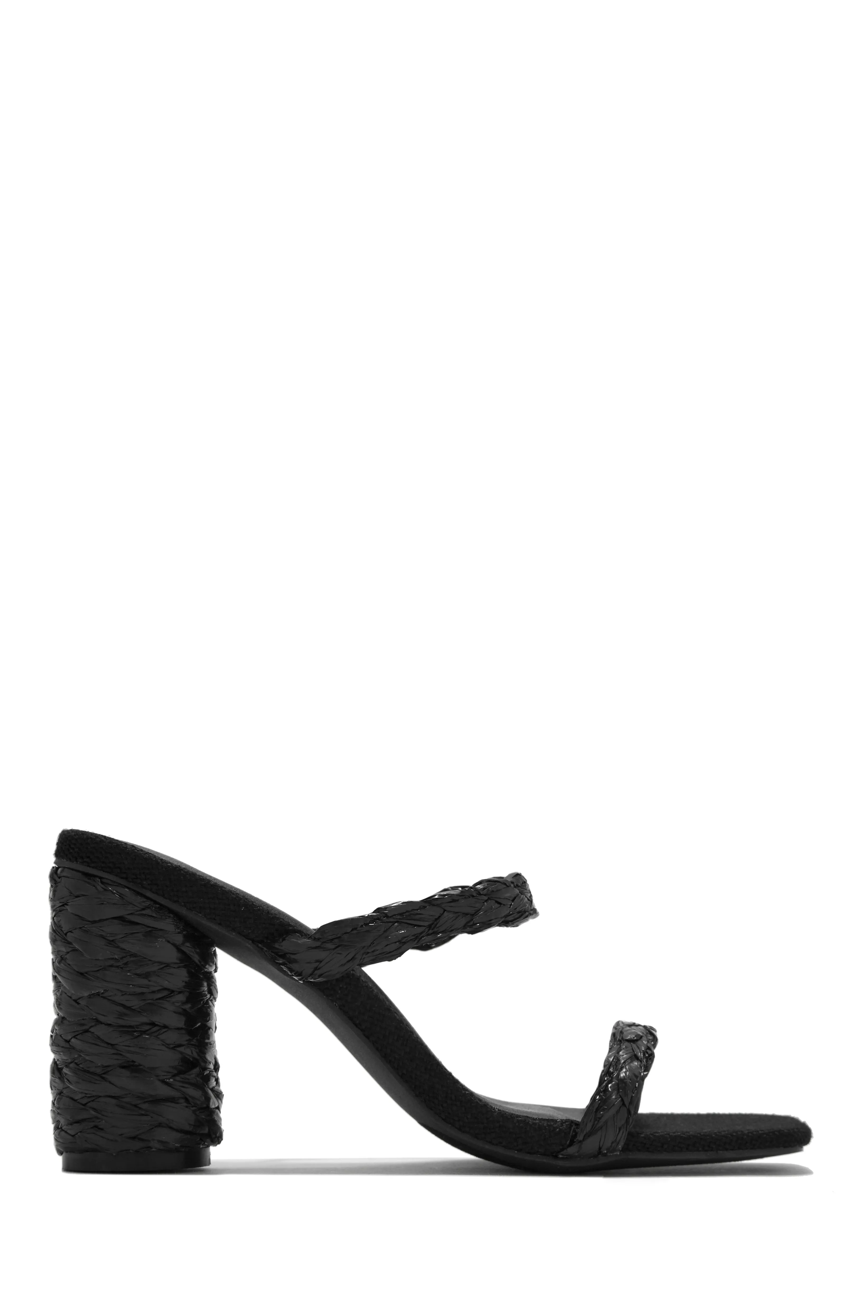 Out On Vacation Espadrille Block Heel Mules - Black sold by Miss Lola product image thumbnail 3