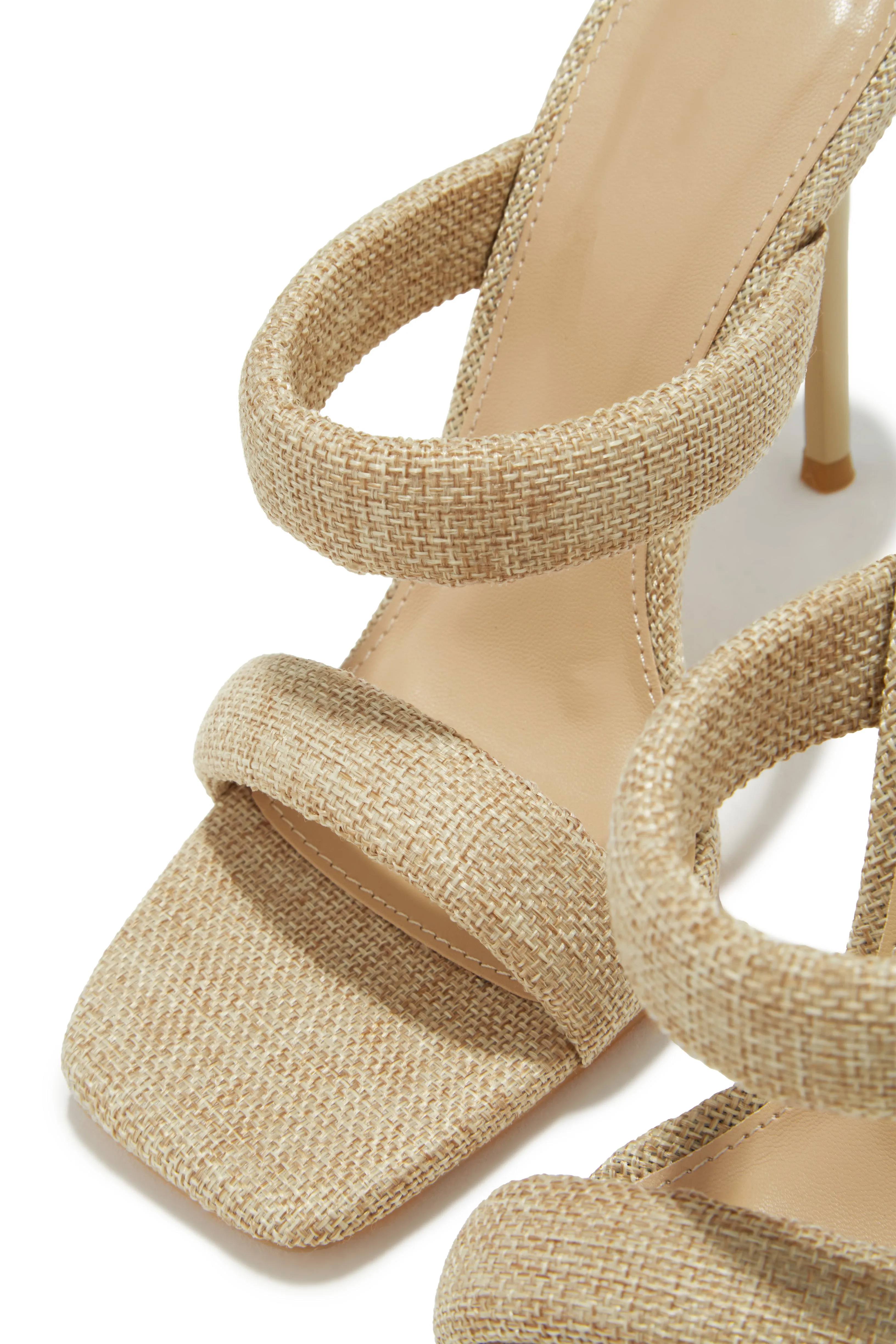 Stassie Single Sole High Heel Mules - Natural sold by Miss Lola product image thumbnail 3