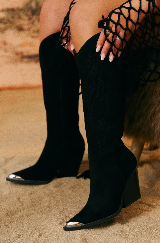 Nashville Cowboy Boots - Black sold by Miss Lola