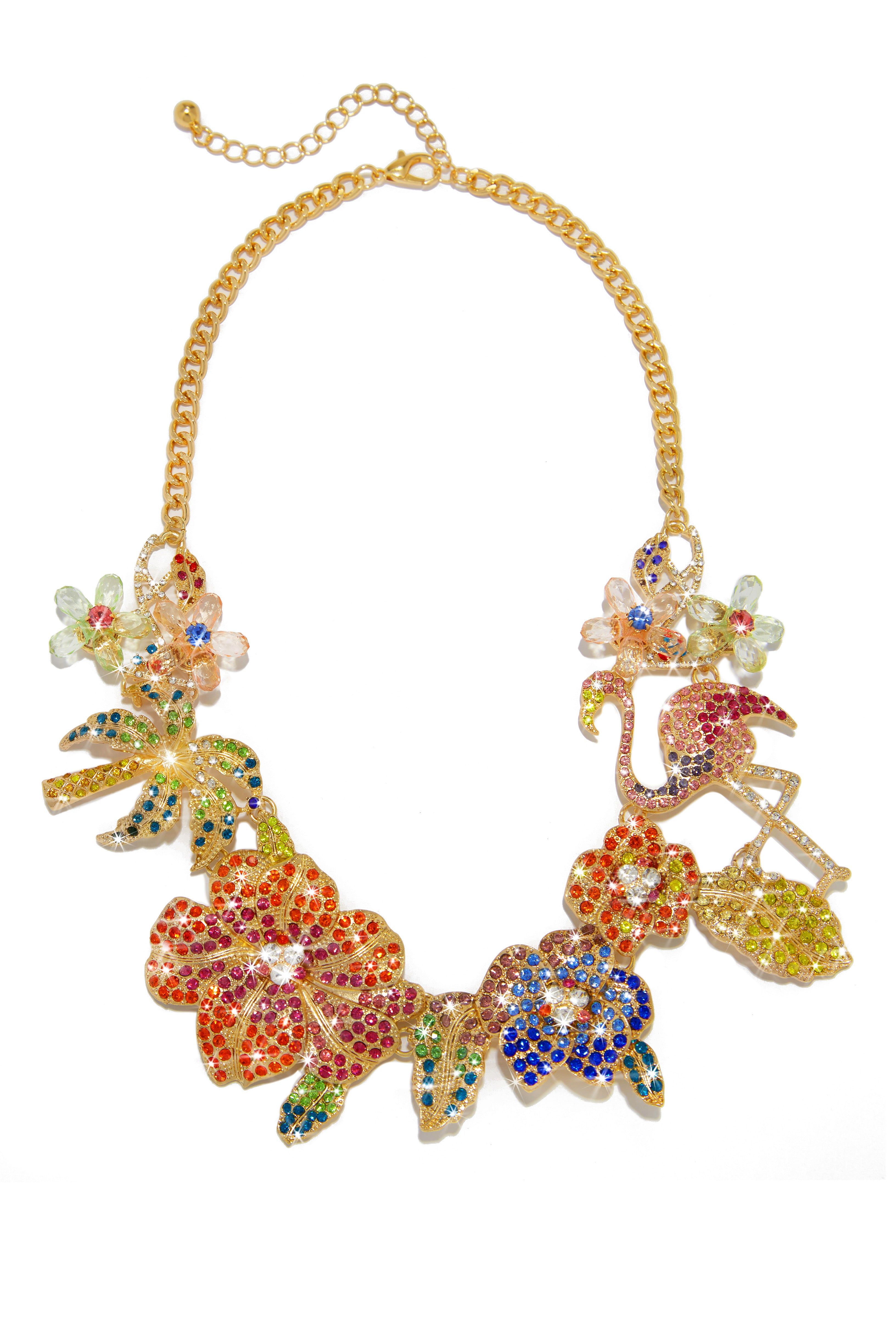 Luxe Island Embellished Statement Necklace - Multi sold by Miss Lola product image thumbnail 5