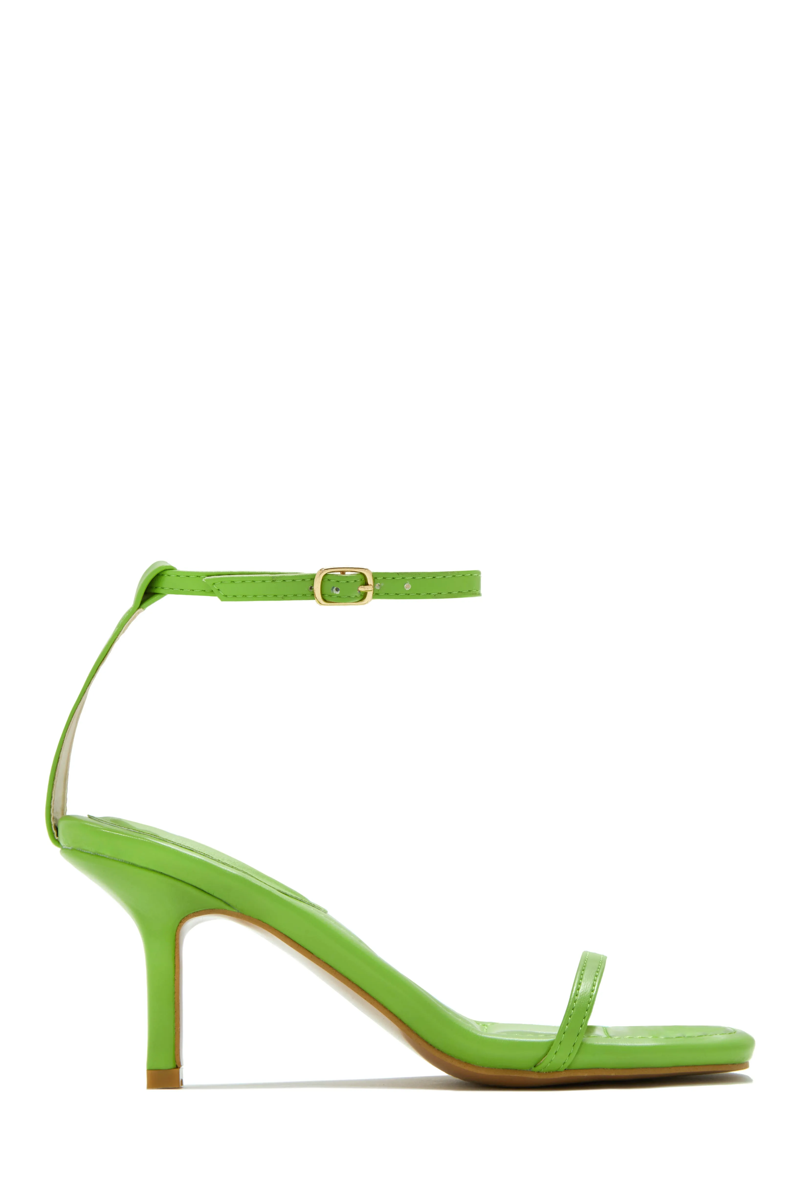 Iyla Single Sole Mid Heels - Green sold by Miss Lola