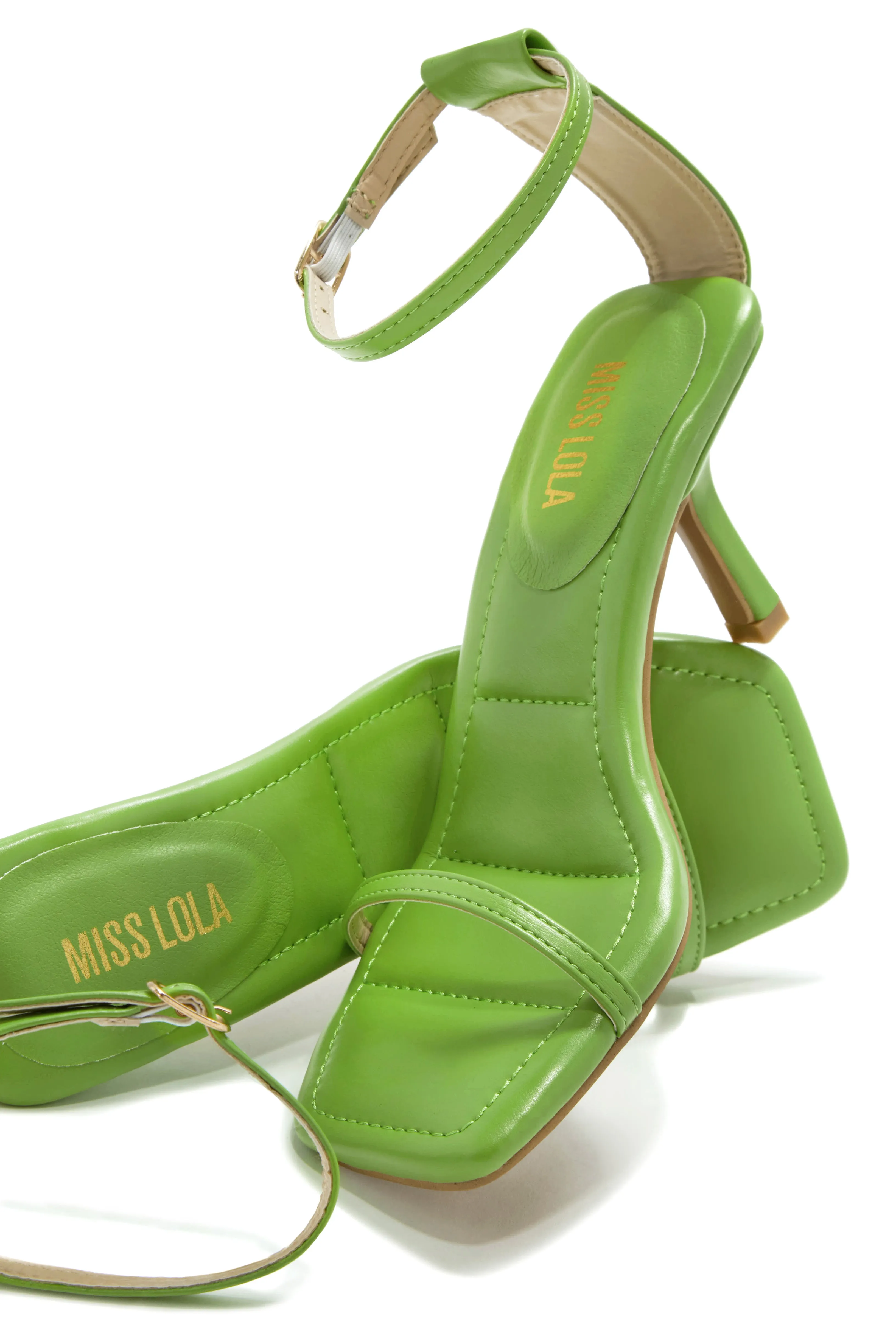 Iyla Single Sole Mid Heels - Green sold by Miss Lola product image thumbnail 2