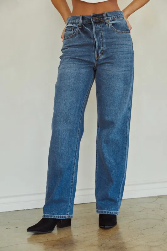 Tonya Straight Leg Jean - Dark Denim sold by Miss Lola