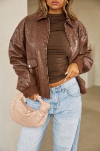 Cleo PU Jacket - Camel sold by Miss Lola