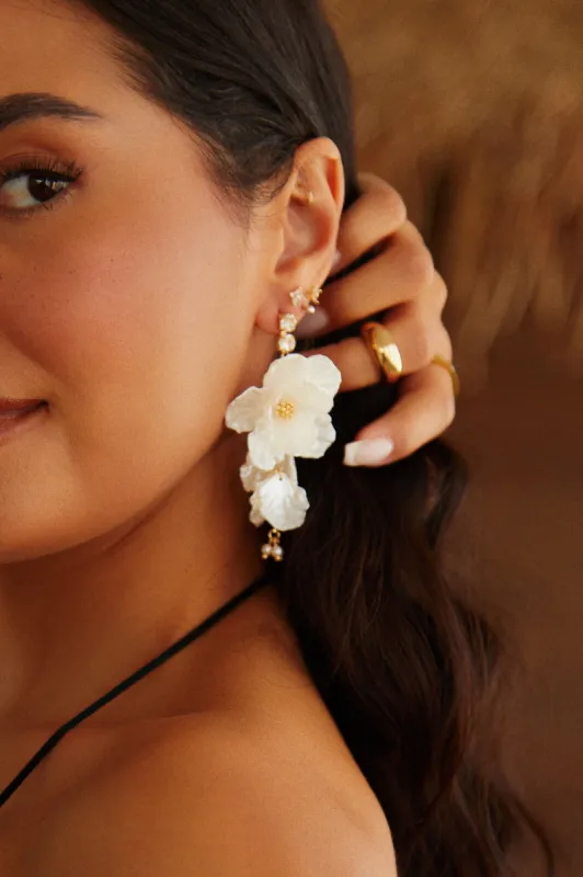 Anarya Flower Earring - Cream sold by Miss Lola