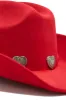 Heartbreaker Heart Pendants Cowgirl Hat - Red sold by Miss Lola