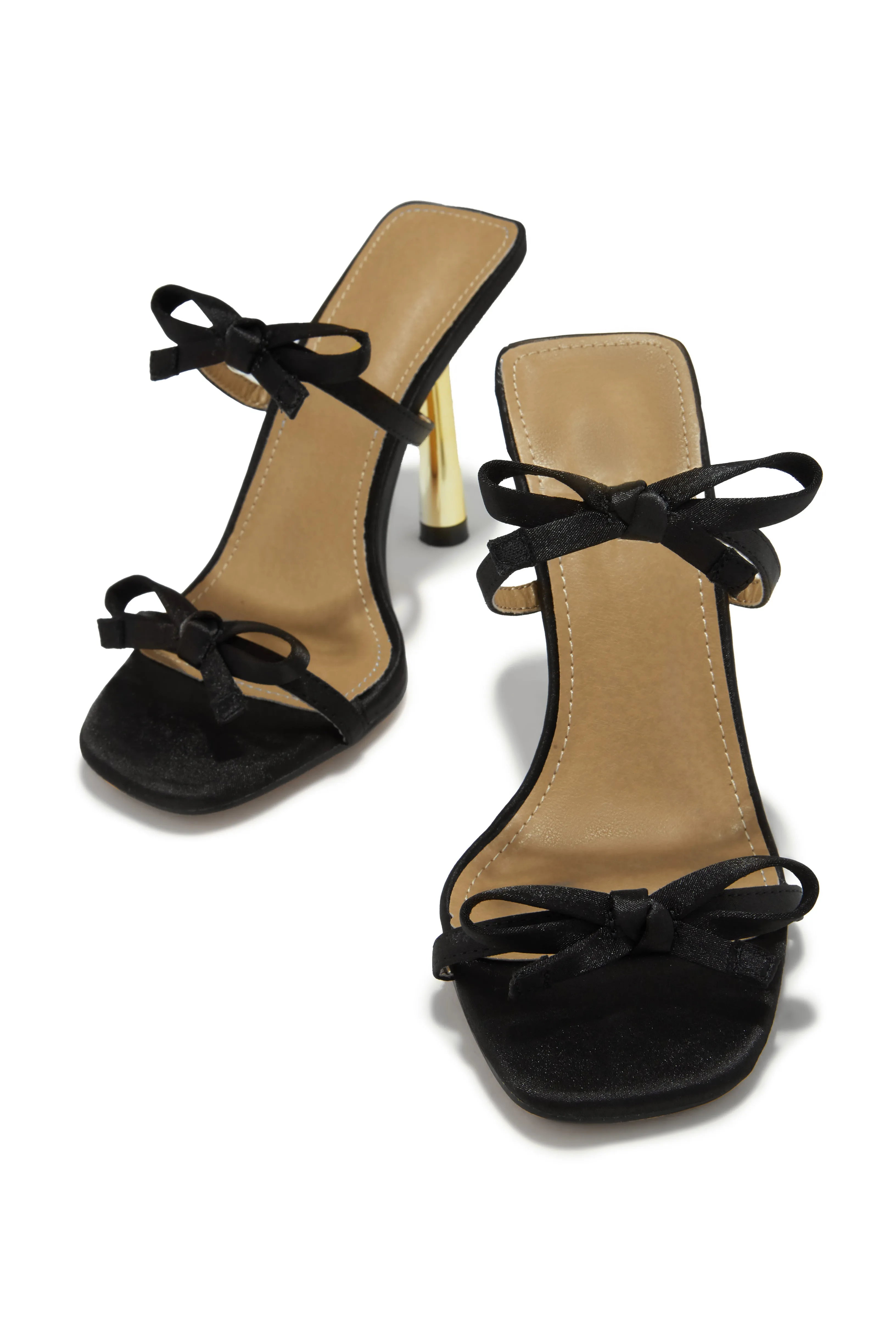 Simple Affair Bow Heel Mule - Black sold by Miss Lola