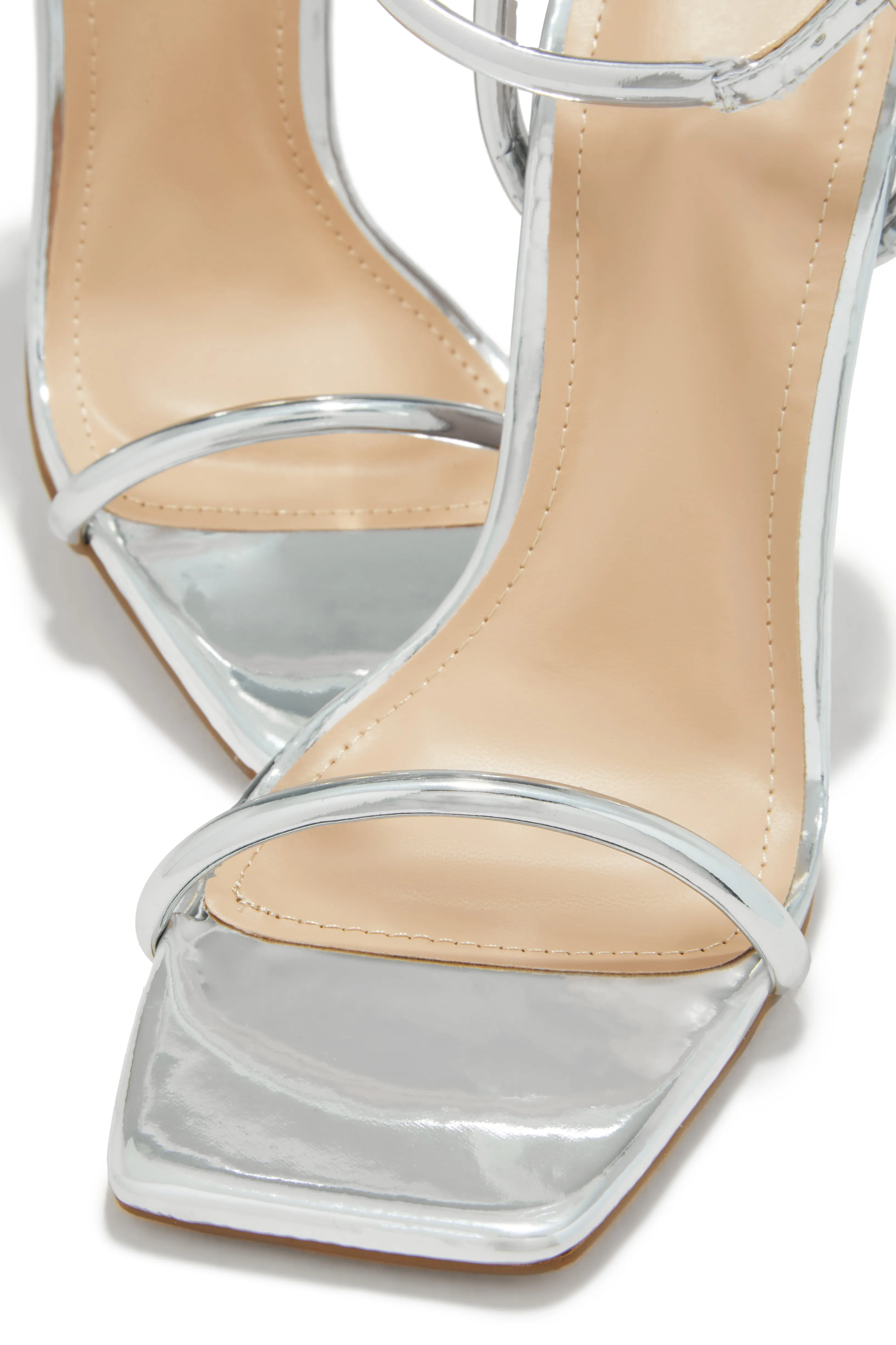 Nayela Single Sole High Heels - Silver sold by Miss Lola product image thumbnail 3