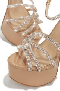 Birthday Behavior Embellished Platform Heels - Nude sold by Miss Lola