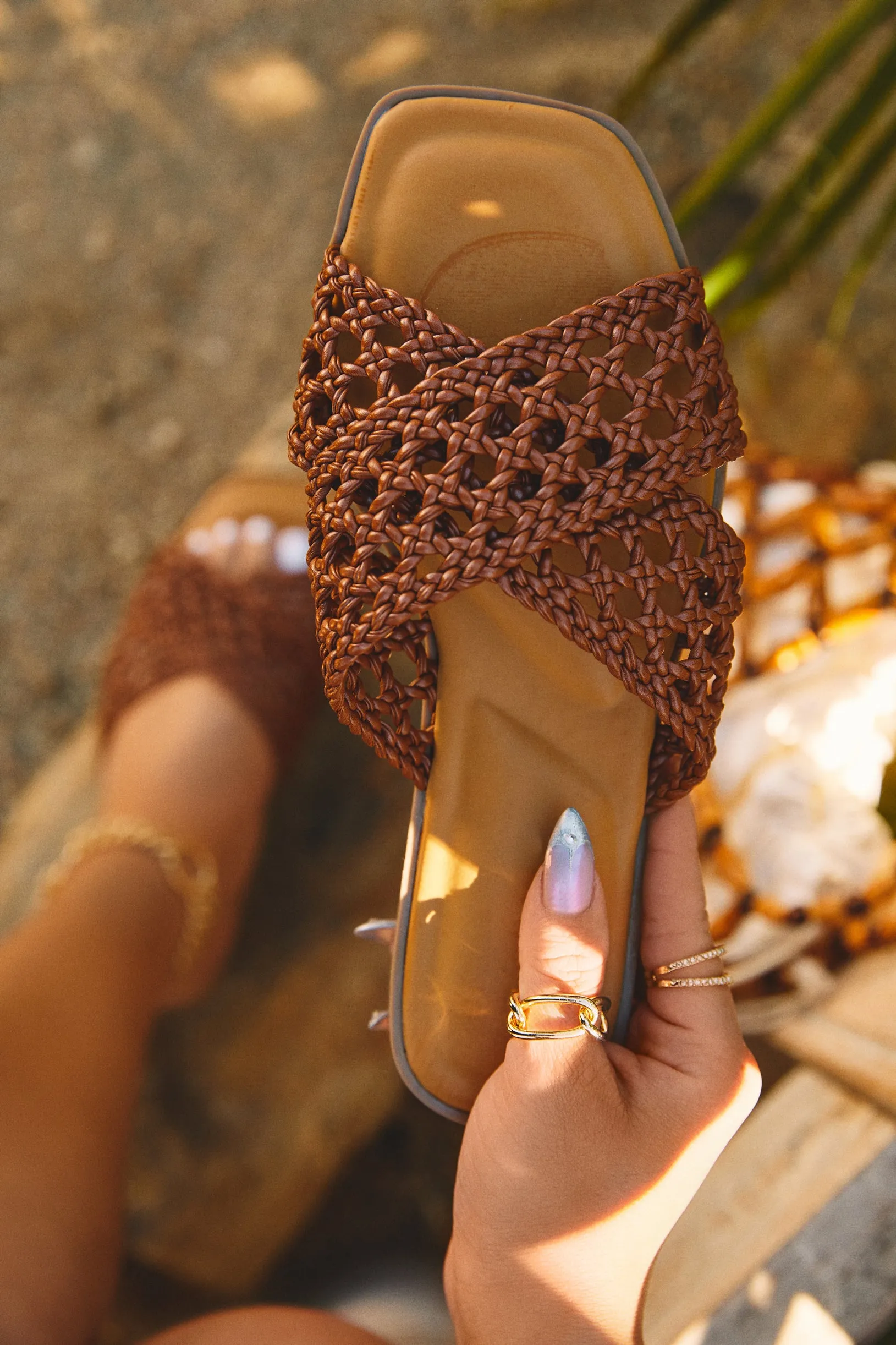 Beachside Slip On Sandals - Tan sold by Miss Lola