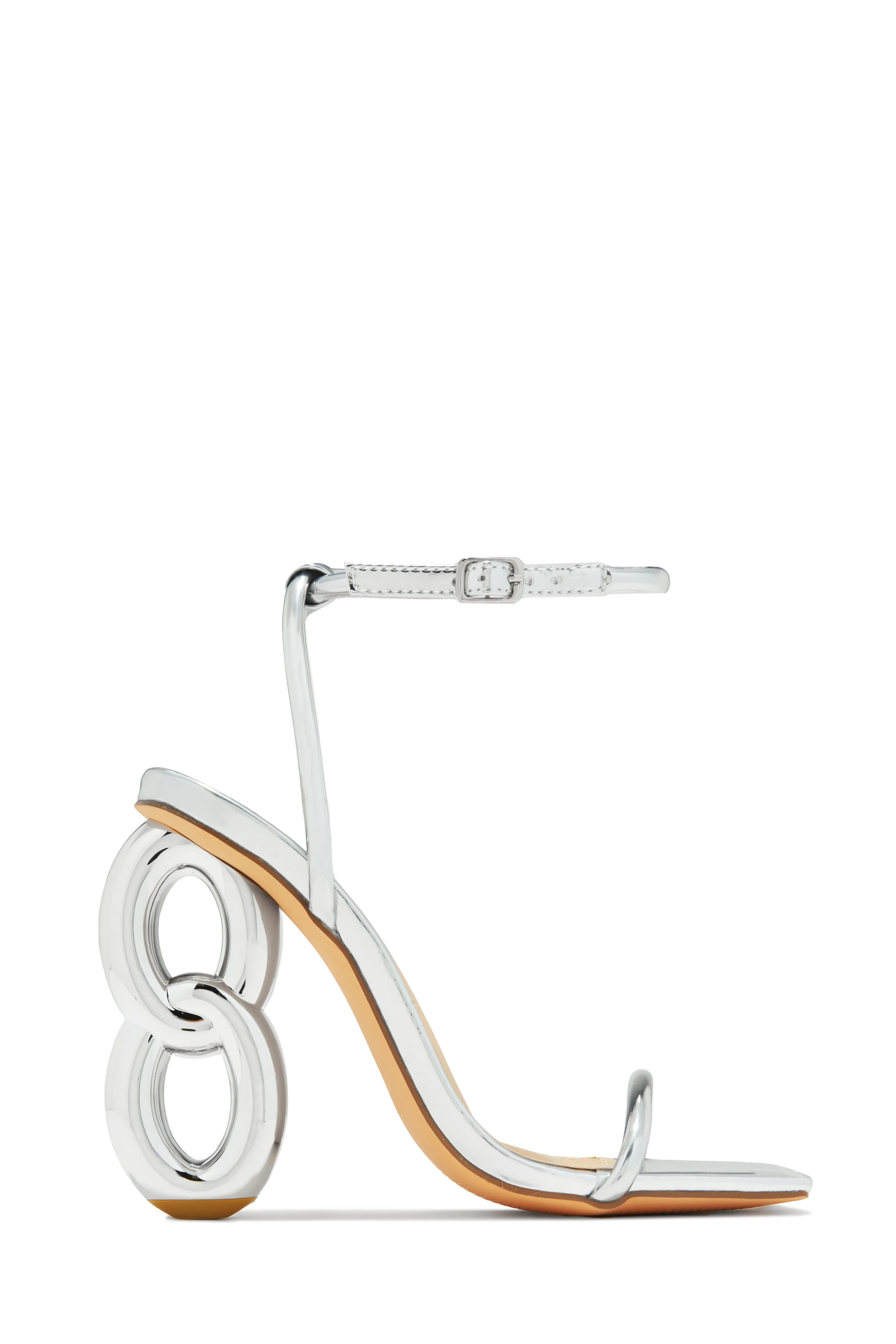 Nayela Single Sole High Heels - Silver sold by Miss Lola product image thumbnail 5