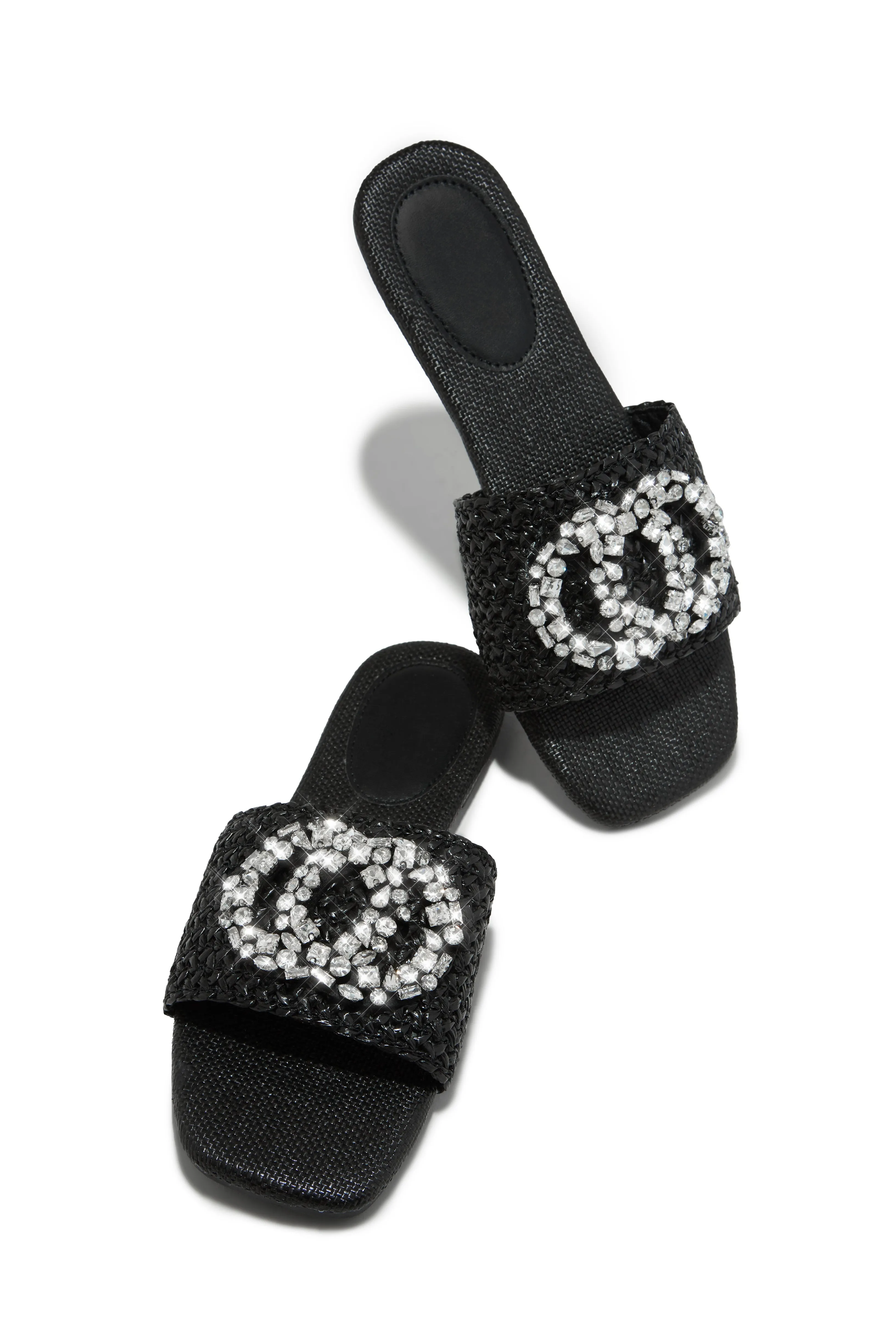 Aviella Embellished Slip On Sandals - Black sold by Miss Lola product image thumbnail 2