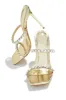 Amyna Embellished High Heel Mules - Gold sold by Miss Lola