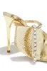 Amyna Embellished High Heel Mules - Gold sold by Miss Lola