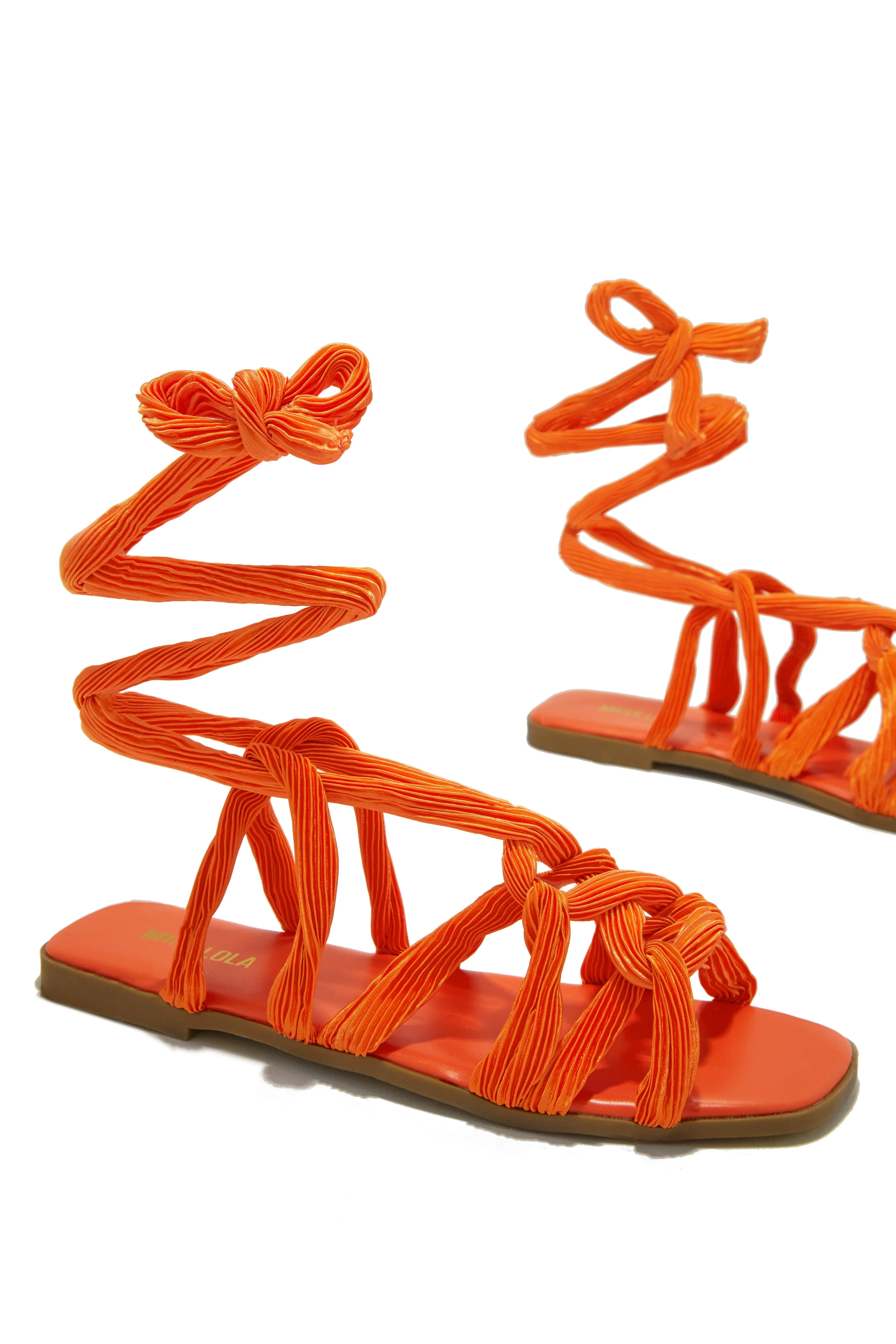Bora Bora Lace Up Sandals - Orange sold by Miss Lola product image thumbnail 3