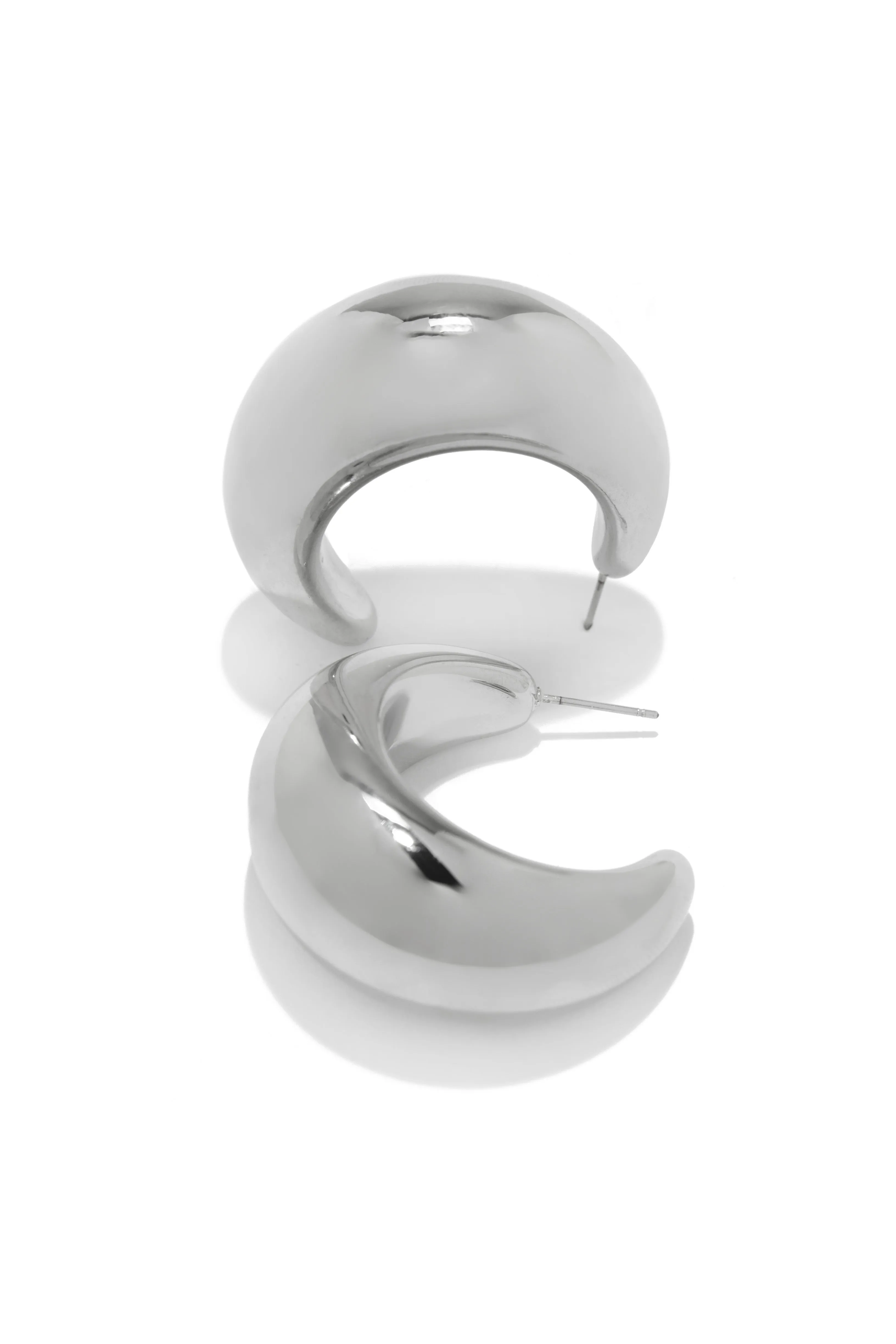 Luna Chunky Hoop Earring - Silver sold by Miss Lola