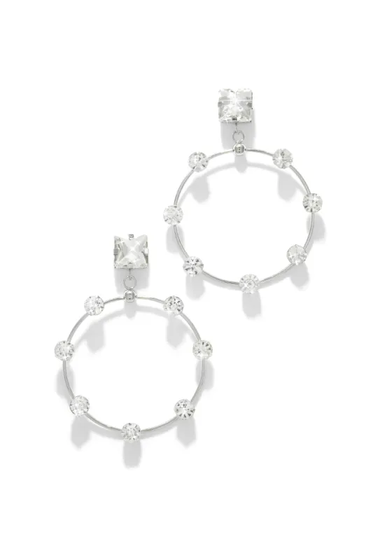 Jayla Embellished Statement Earring - Silver sold by Miss Lola