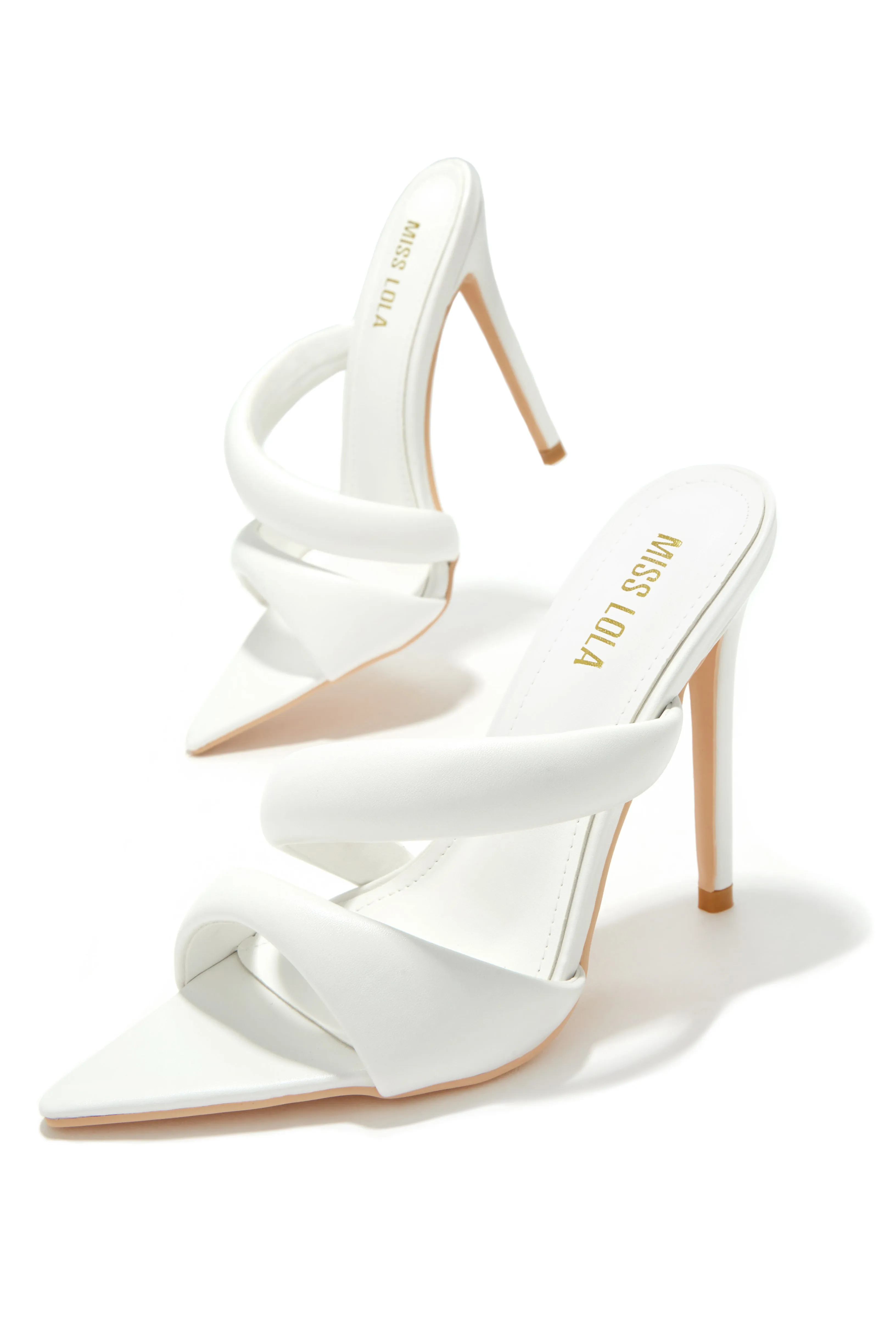 Ryett High Heel Mules - White sold by Miss Lola product image thumbnail 4