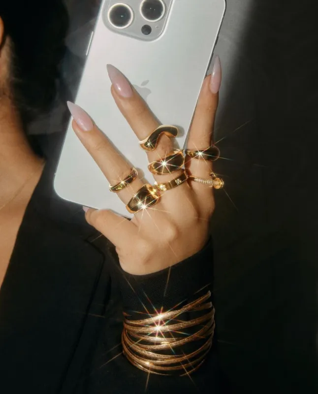 Neila Two Piece Ring Set - Gold sold by Miss Lola