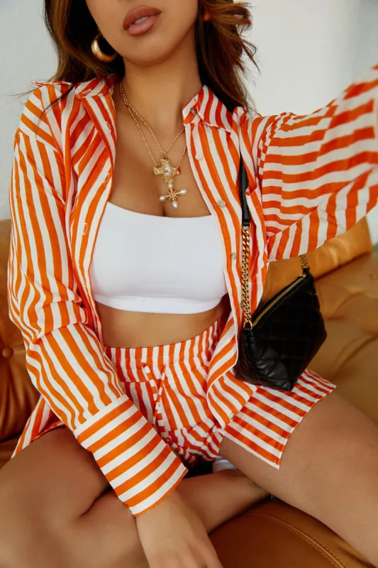Weekend Trips Long Sleeve Top - Orange sold by Miss Lola