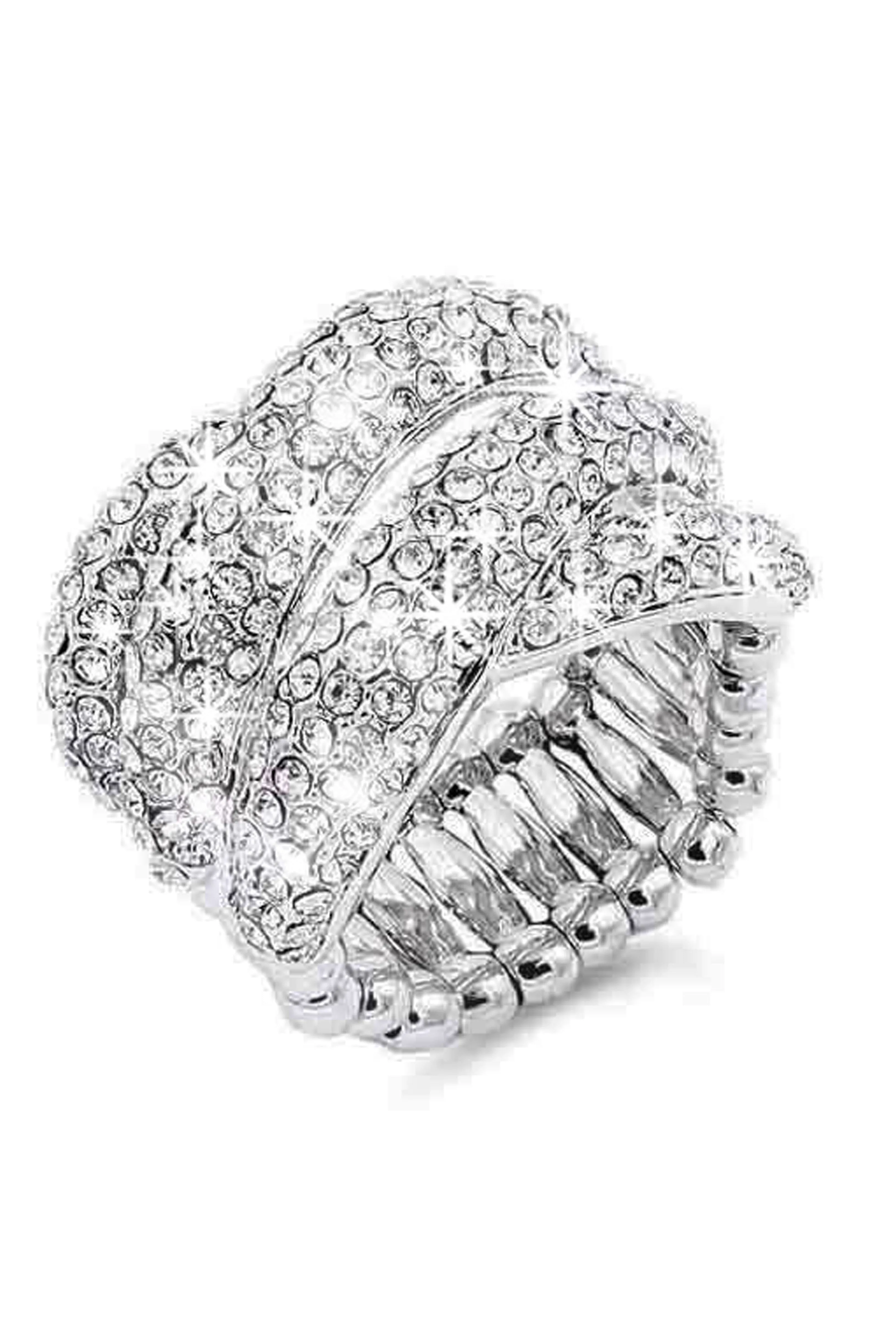 Boujee Embellished Elastic Ring - Silver sold by Miss Lola product image thumbnail 2