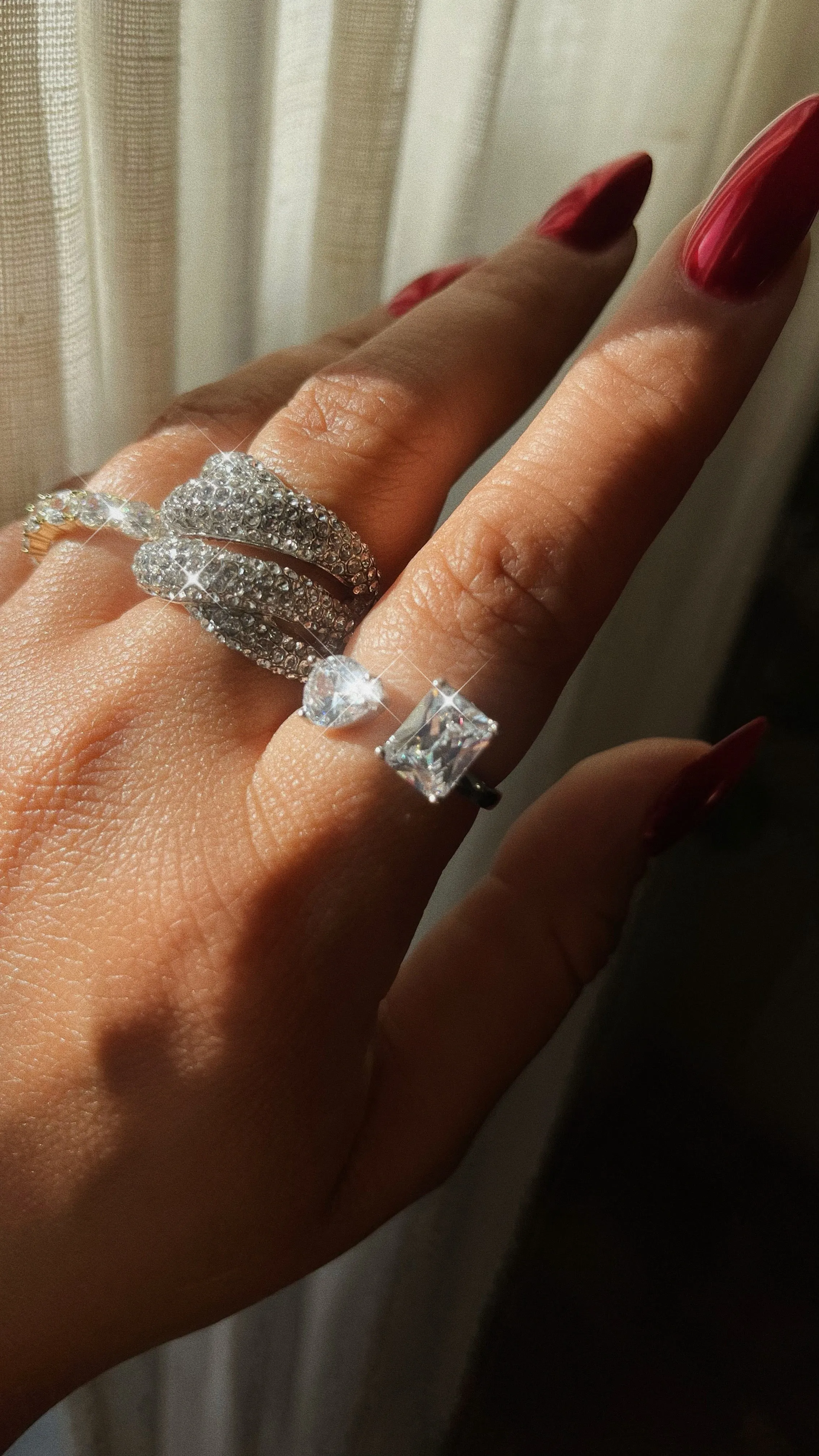 Boujee Embellished Elastic Ring - Silver sold by Miss Lola