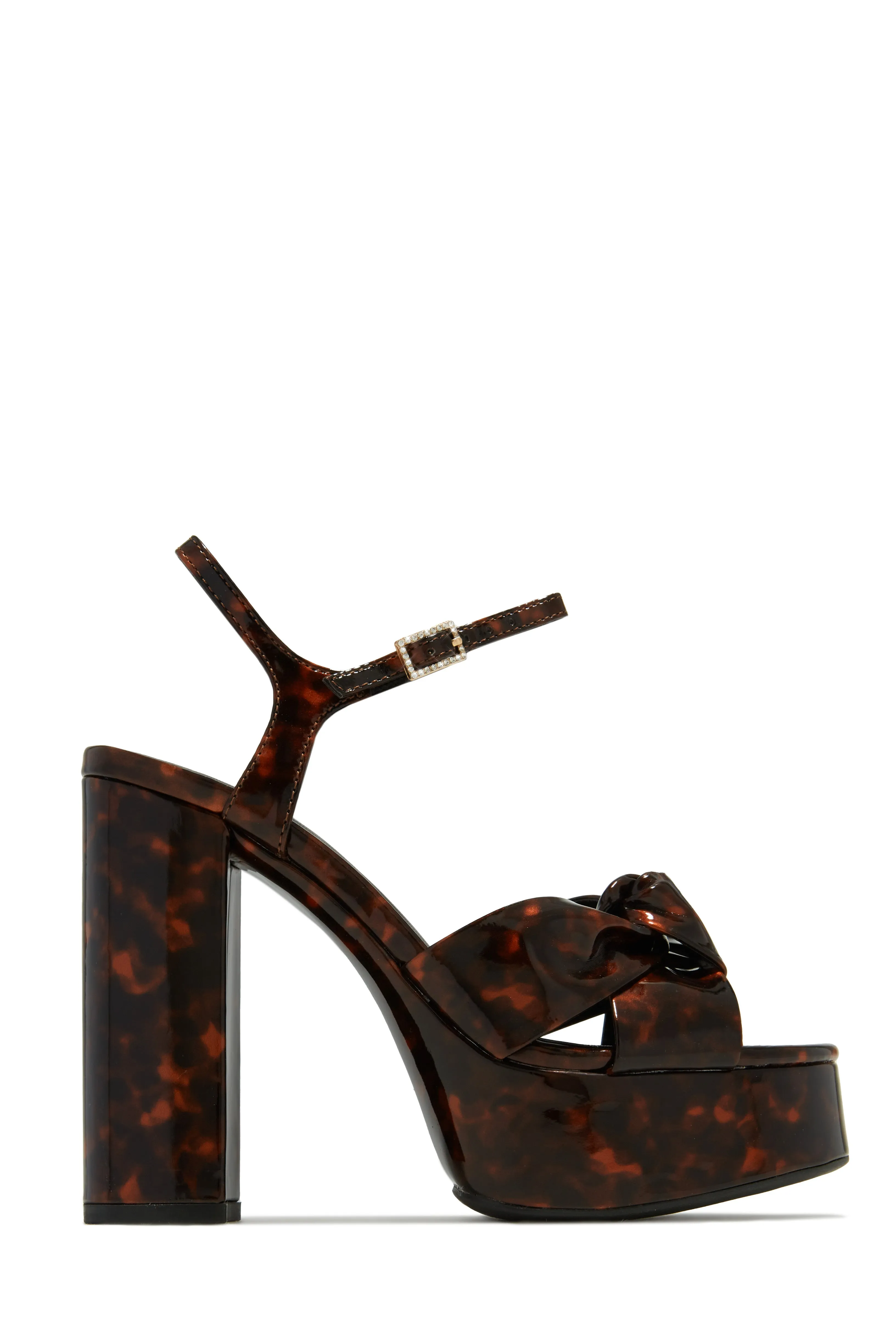 Sabrina Platform Block Heels - Tan sold by Miss Lola product image thumbnail 3