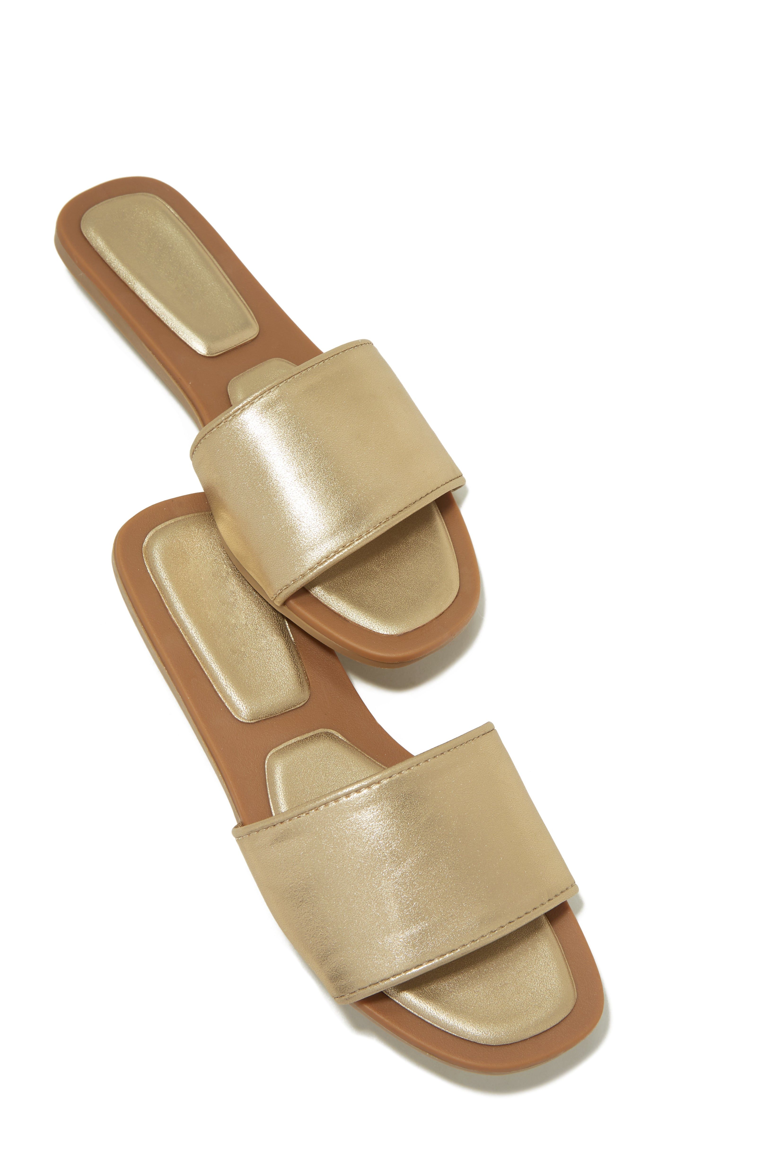 Poolside Chic Slip On Sandals - Gold sold by Miss Lola product image thumbnail 3