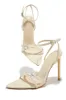 Glamorous Party Embellished High Heels - Bone sold by Miss Lola