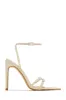Glamorous Party Embellished High Heels - Bone sold by Miss Lola