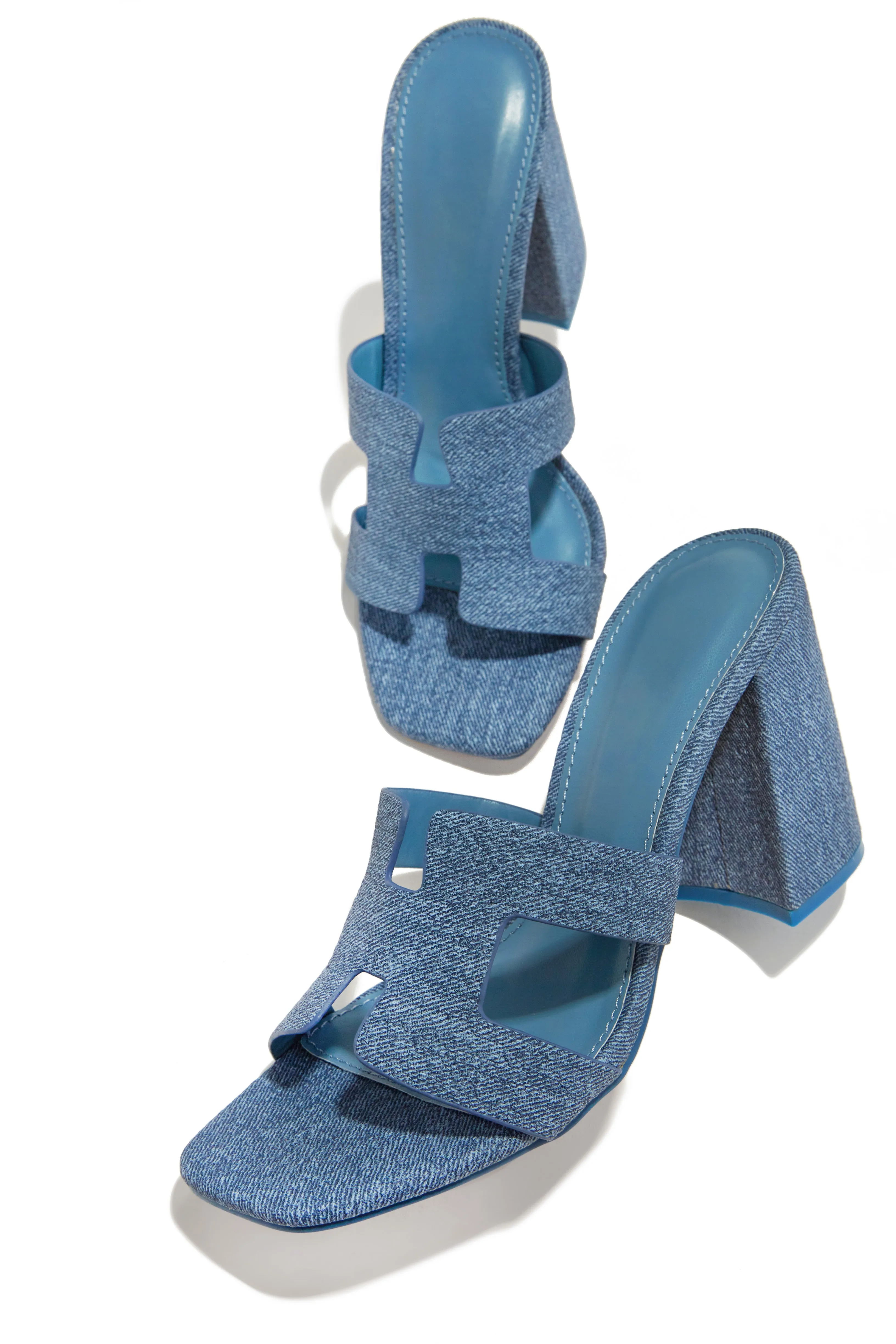 Bianka Block Mid Heels - Denim sold by Miss Lola product image thumbnail 2